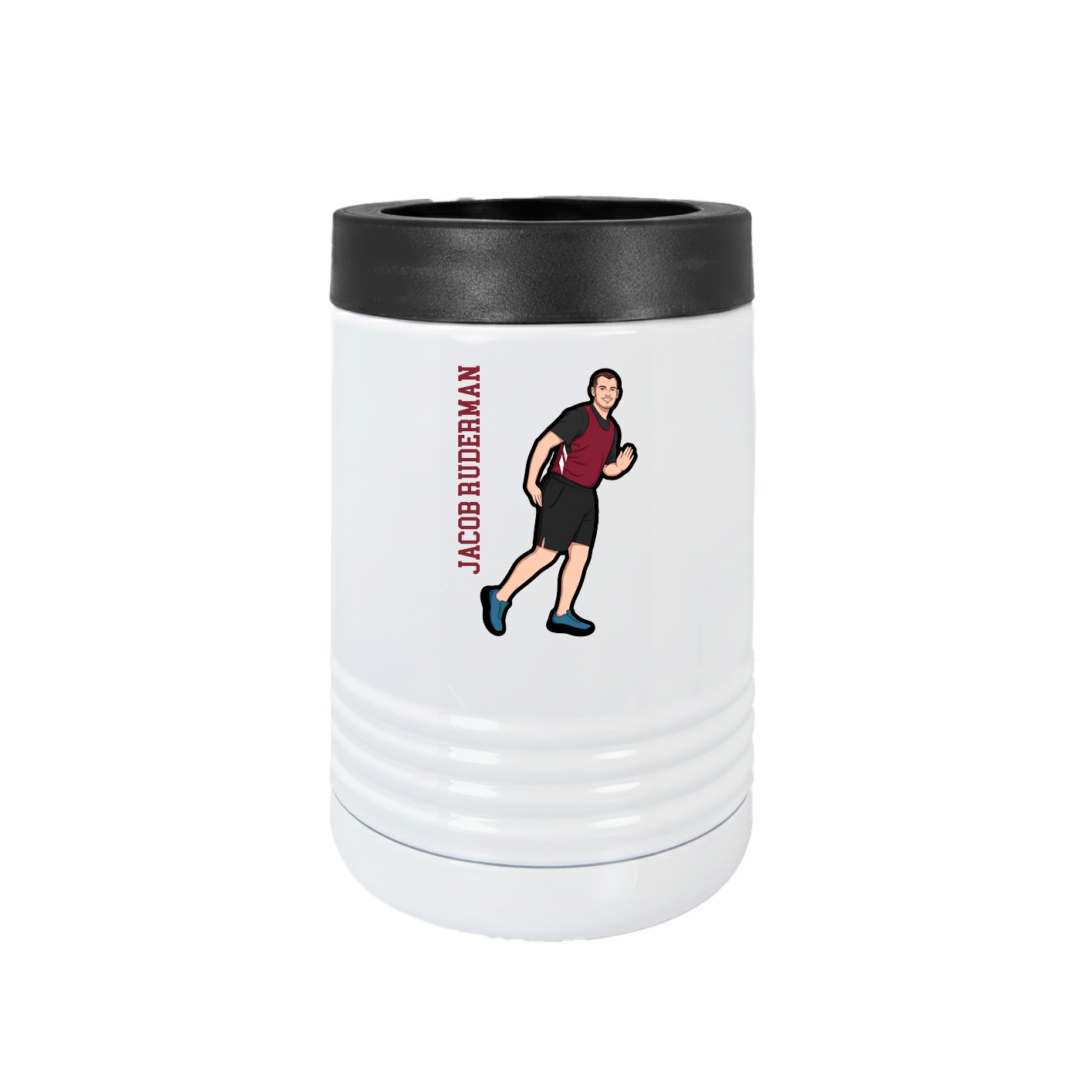Beverage Holder — Name Vertical in White