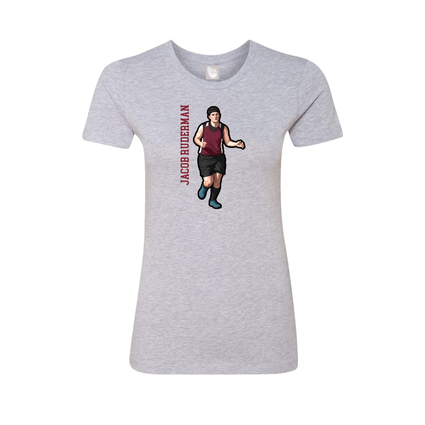 Womens Tee — Name Vertical in Grey