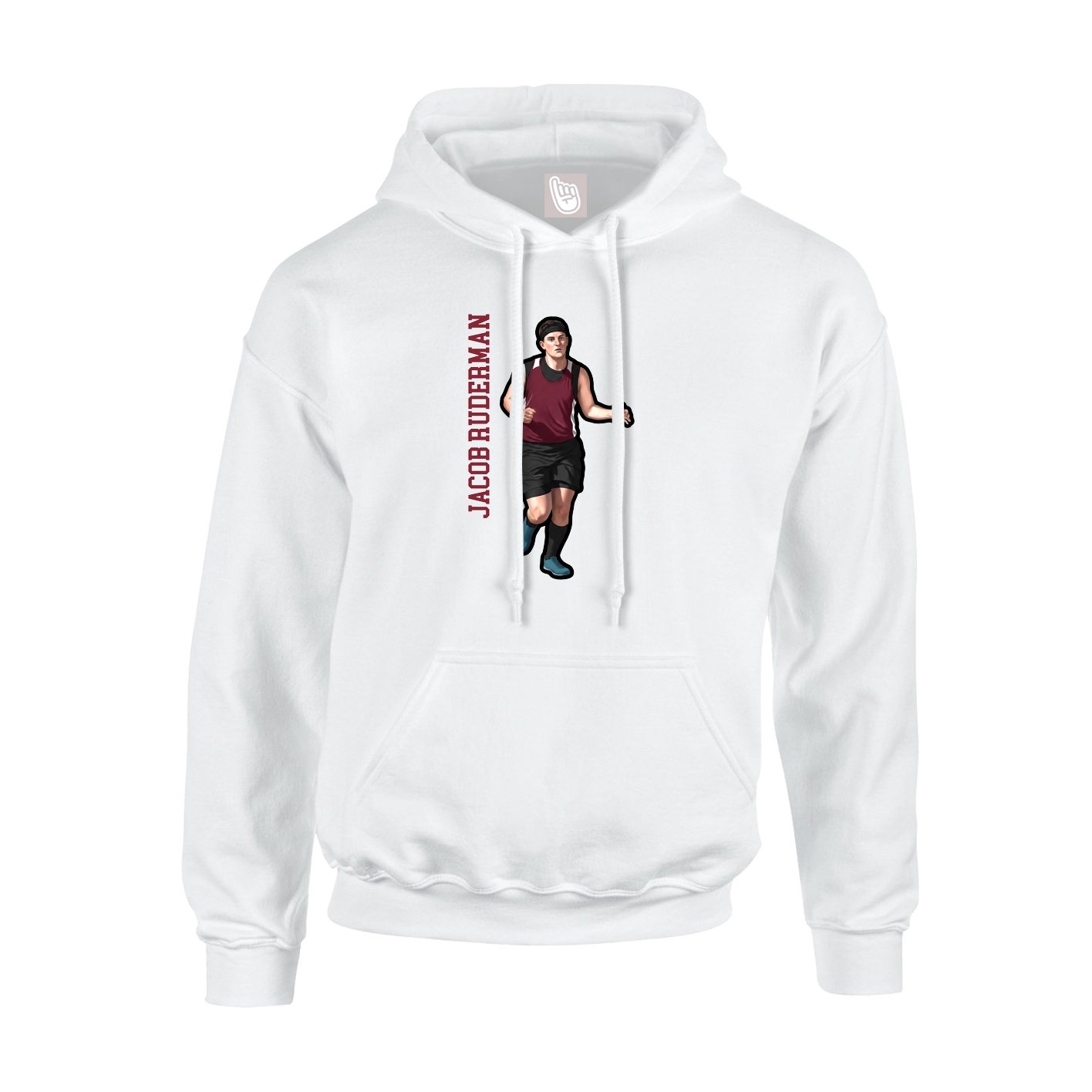 Hoodie — Name Vertical in White