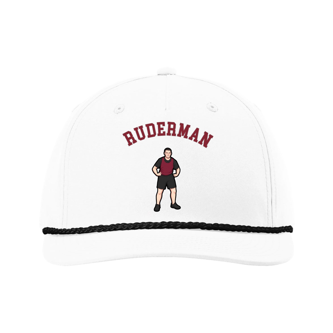 Five-Panel Classic Rope Cap — Shirsey Arch in White