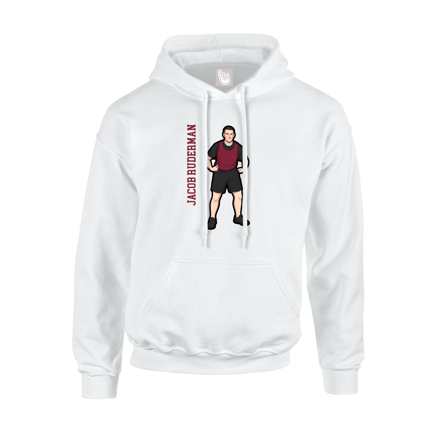 Youth Hoodie — Name Vertical in White