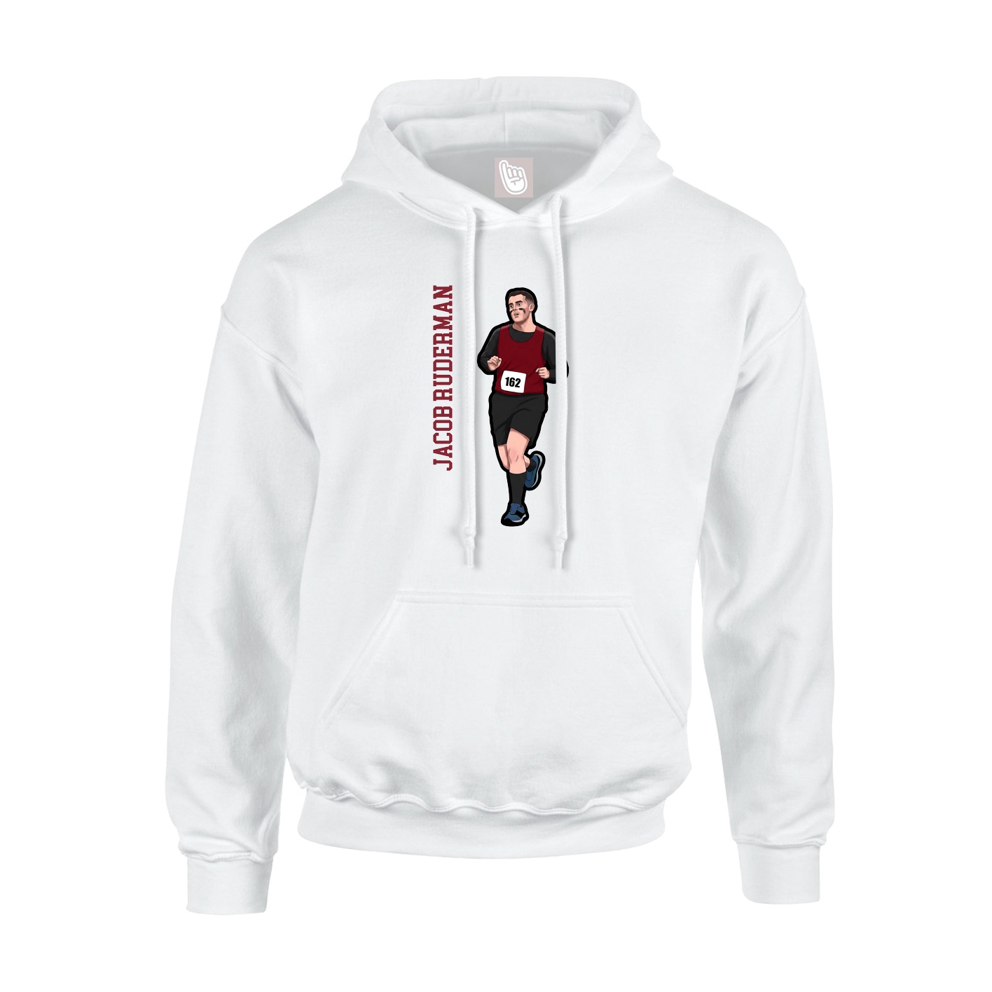 Youth Hoodie — Name Vertical in White