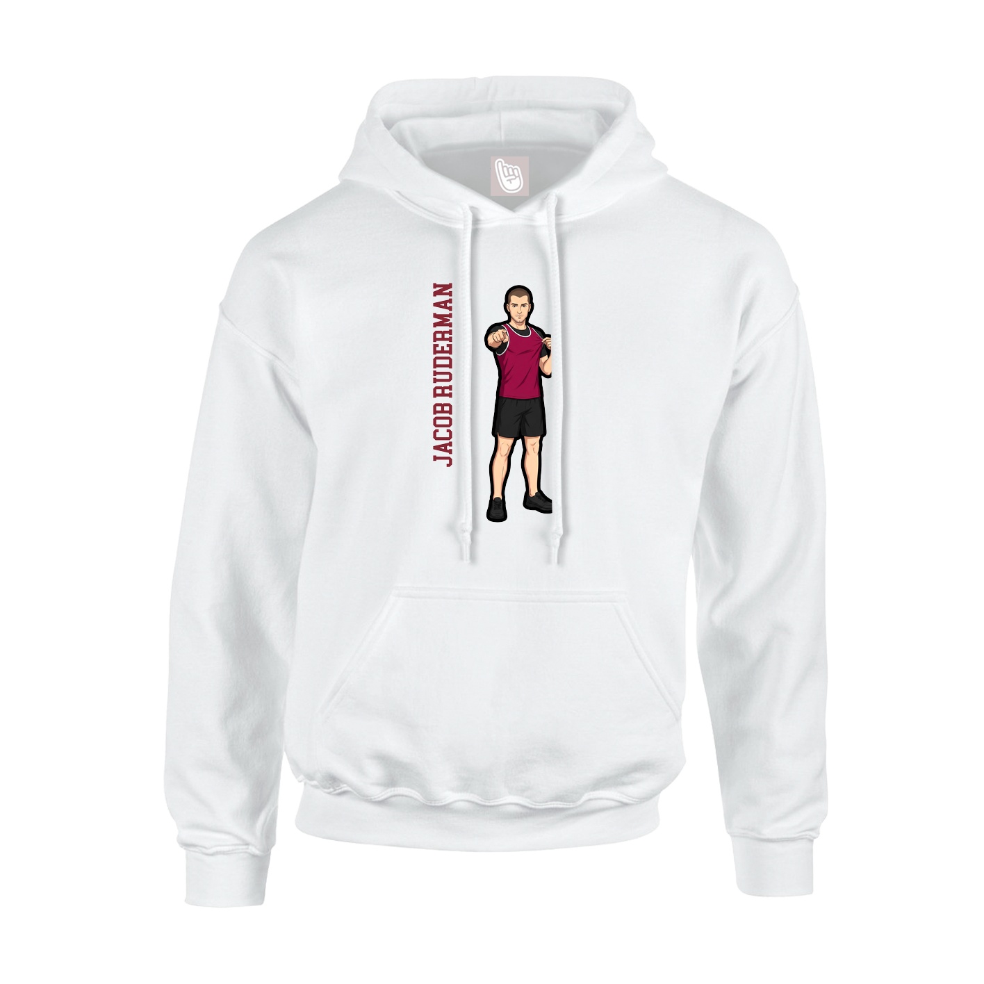 Hoodie — Name Vertical in White