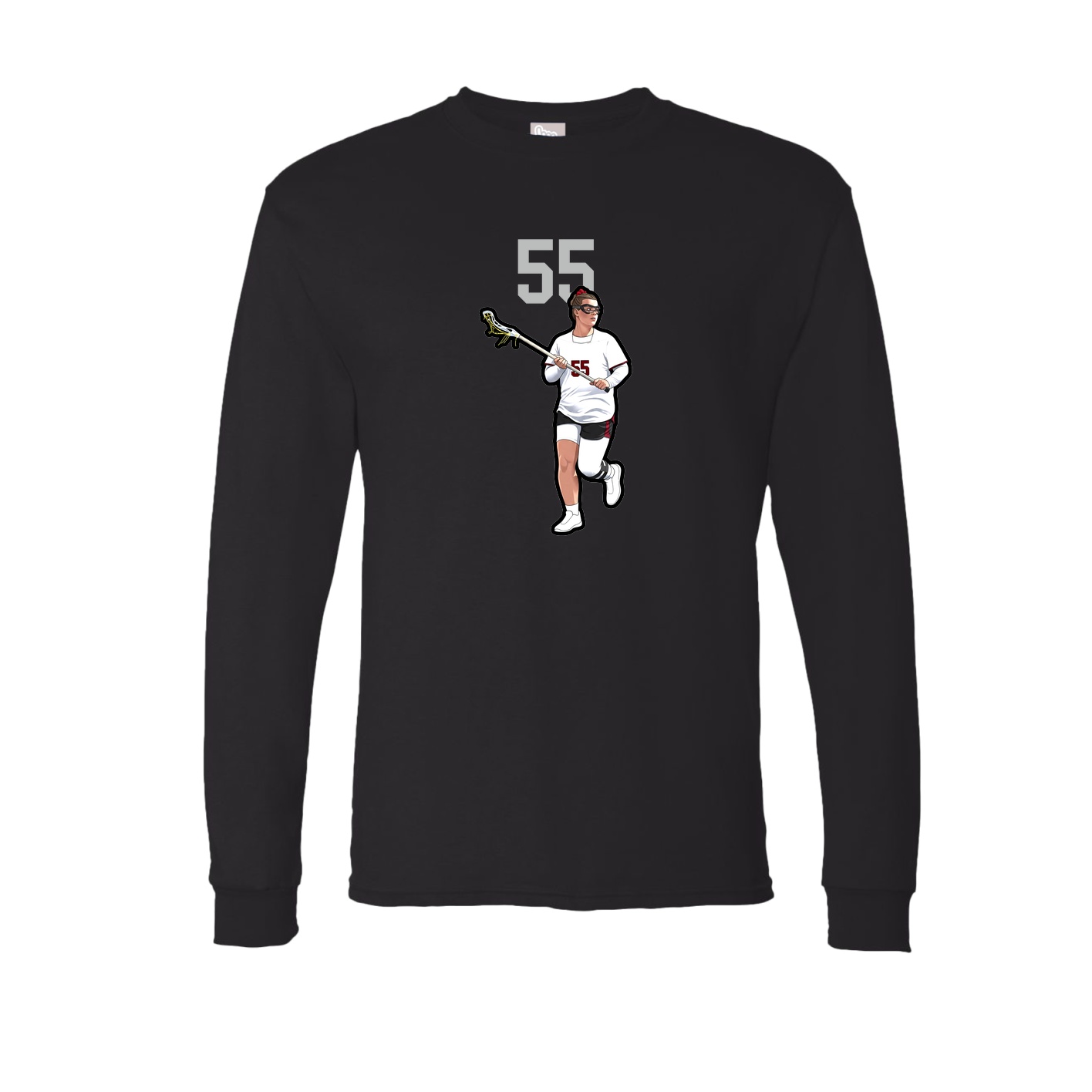 Long Sleeve Tee — Number Top in Black