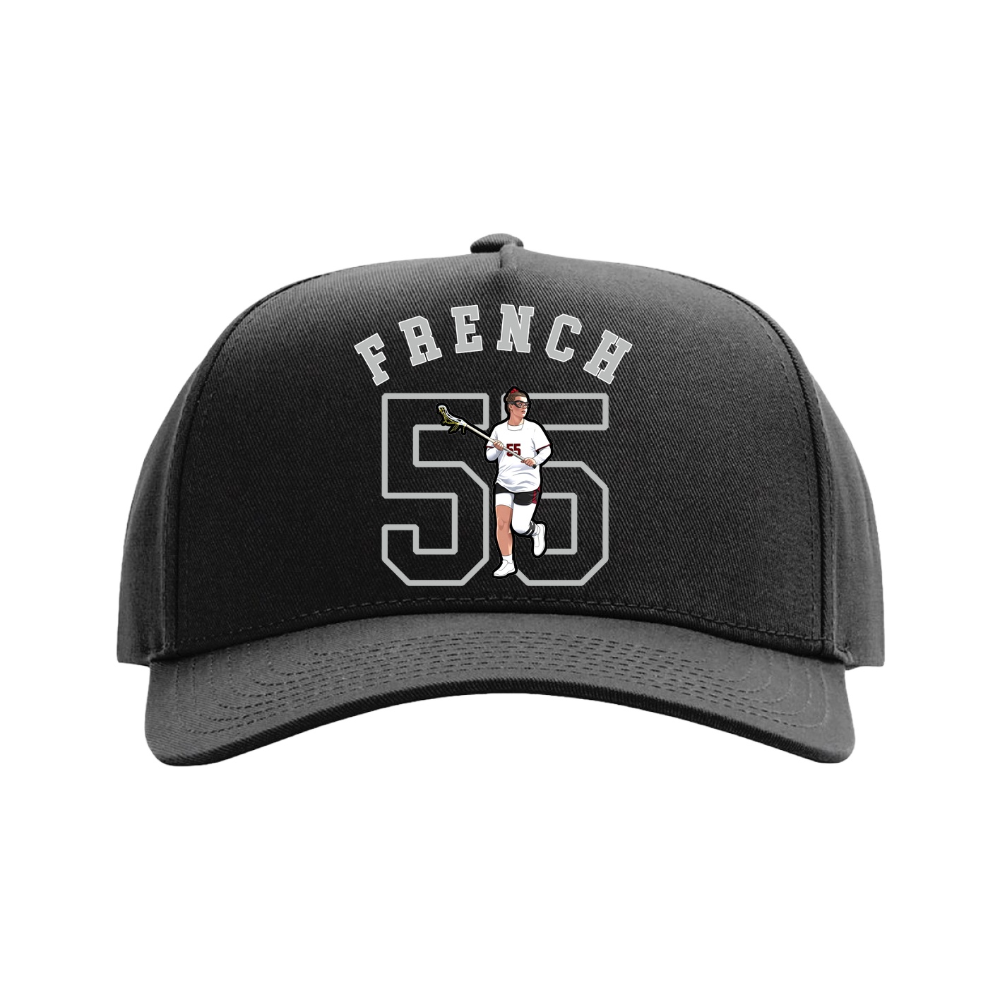 Full Fabric Five-Panel Champ Cap — Shirsey Arch in Black