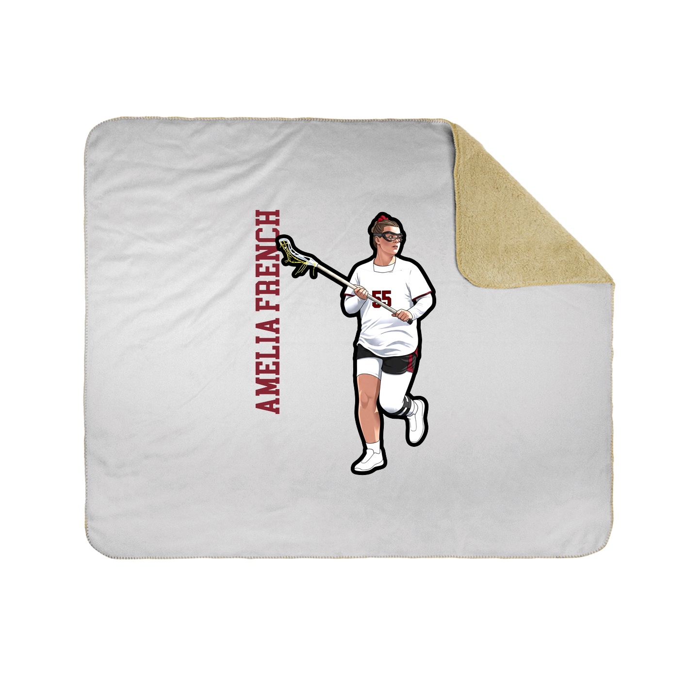 Throw Blanket — Name Vertical in White
