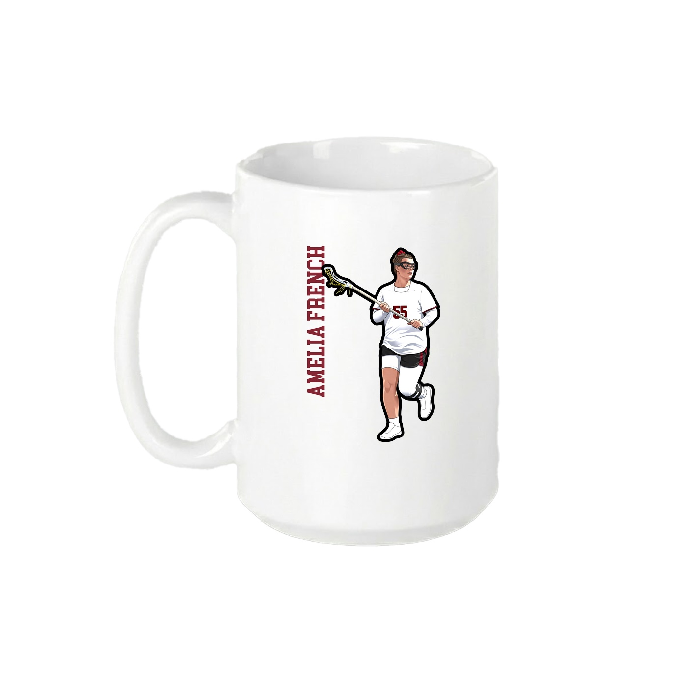 15oz Coffee Mug — Name Vertical in White