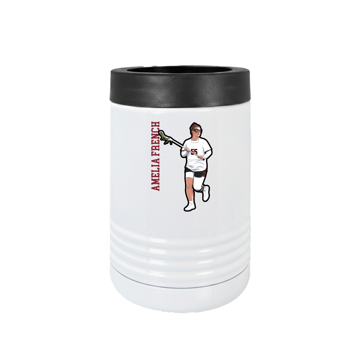 Beverage Holder — Name Vertical in White