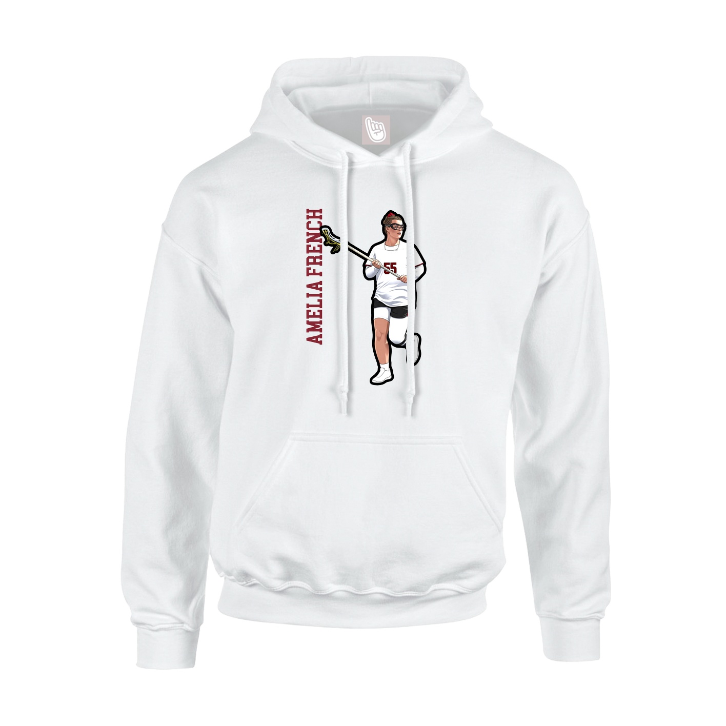 Youth Hoodie — Name Vertical in White