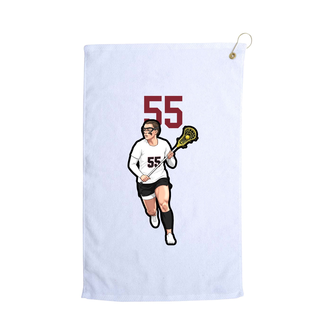 Golf Towel — Number Top in White