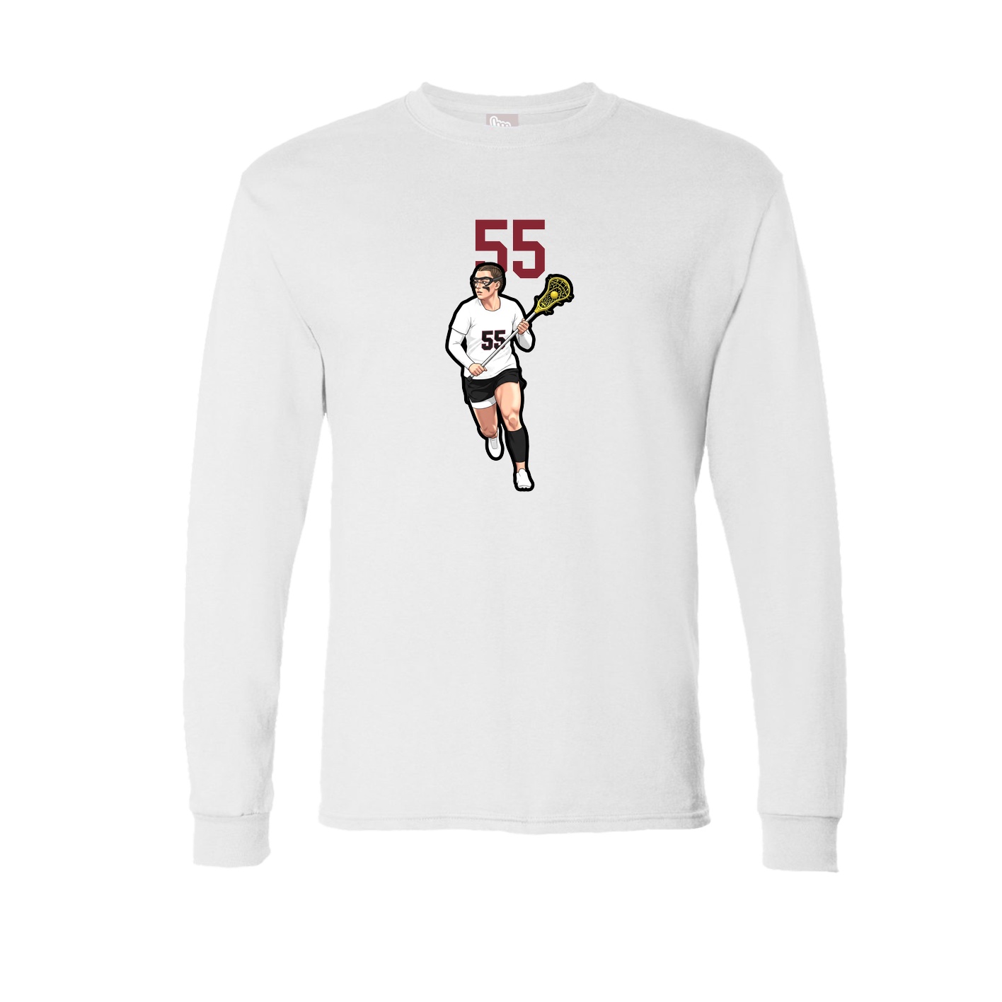 Long Sleeve Tee — Number Top in White