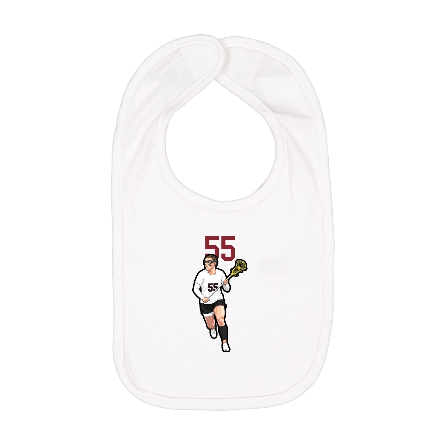 Infant Bib — Number Top in White