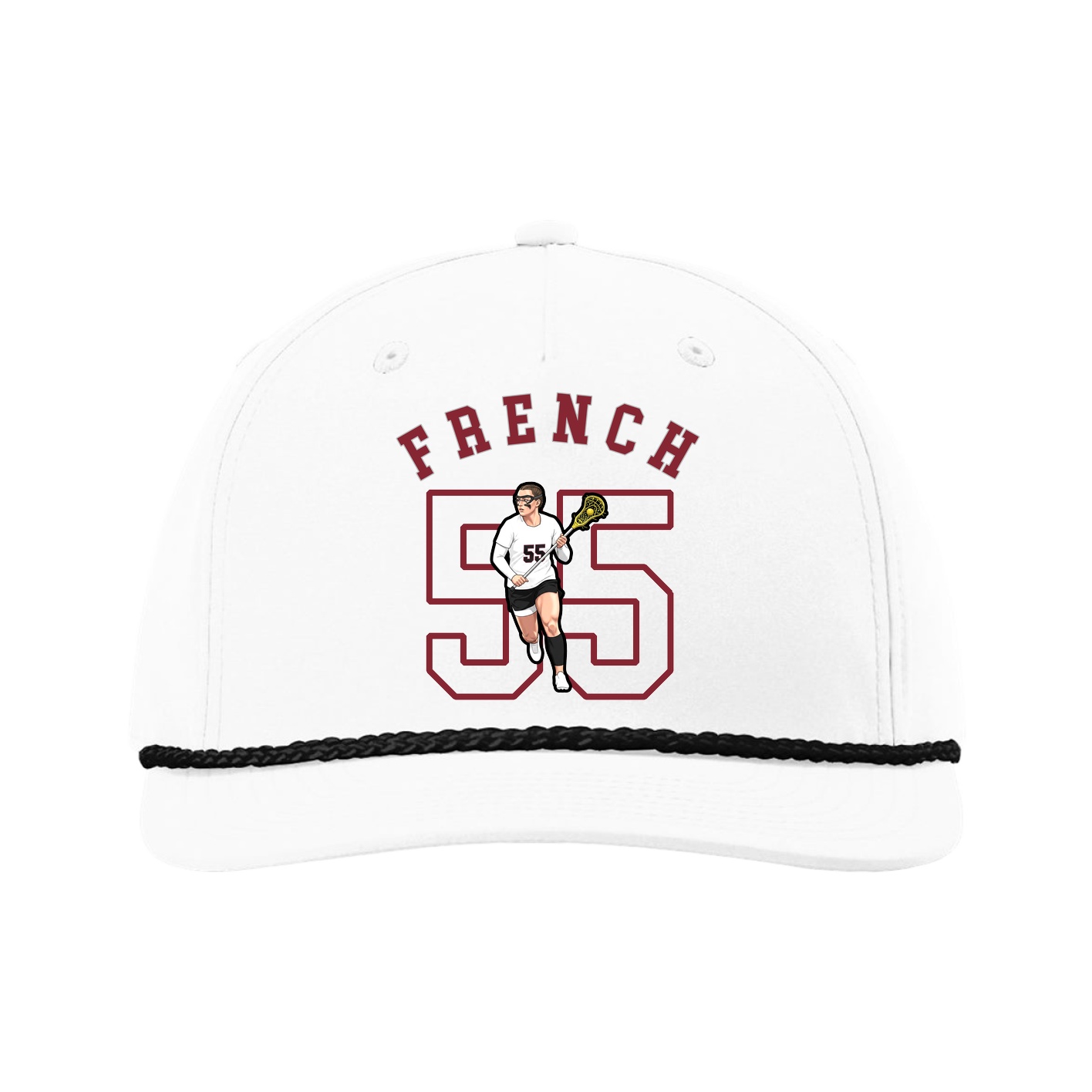Five-Panel Classic Rope Cap — Shirsey Arch in White