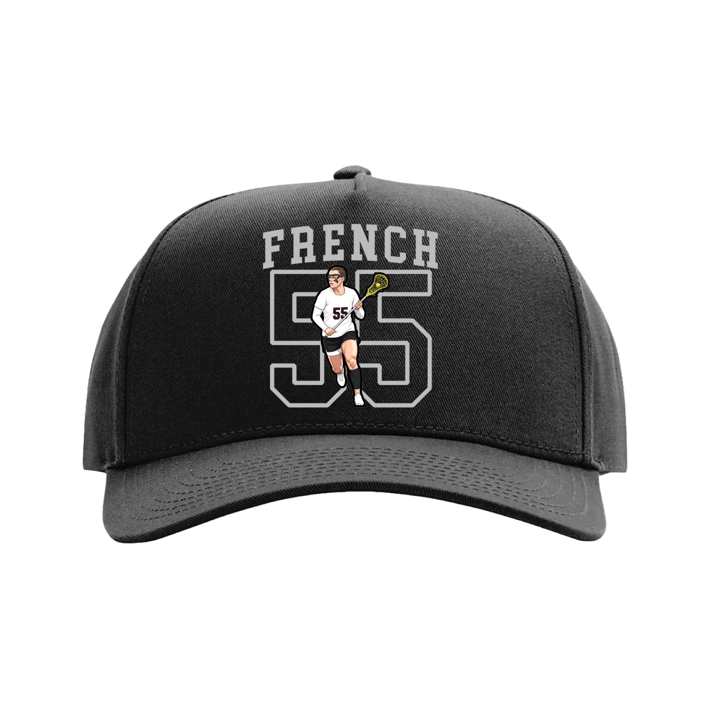Full Fabric Five-Panel Champ Cap — Shirsey in Black