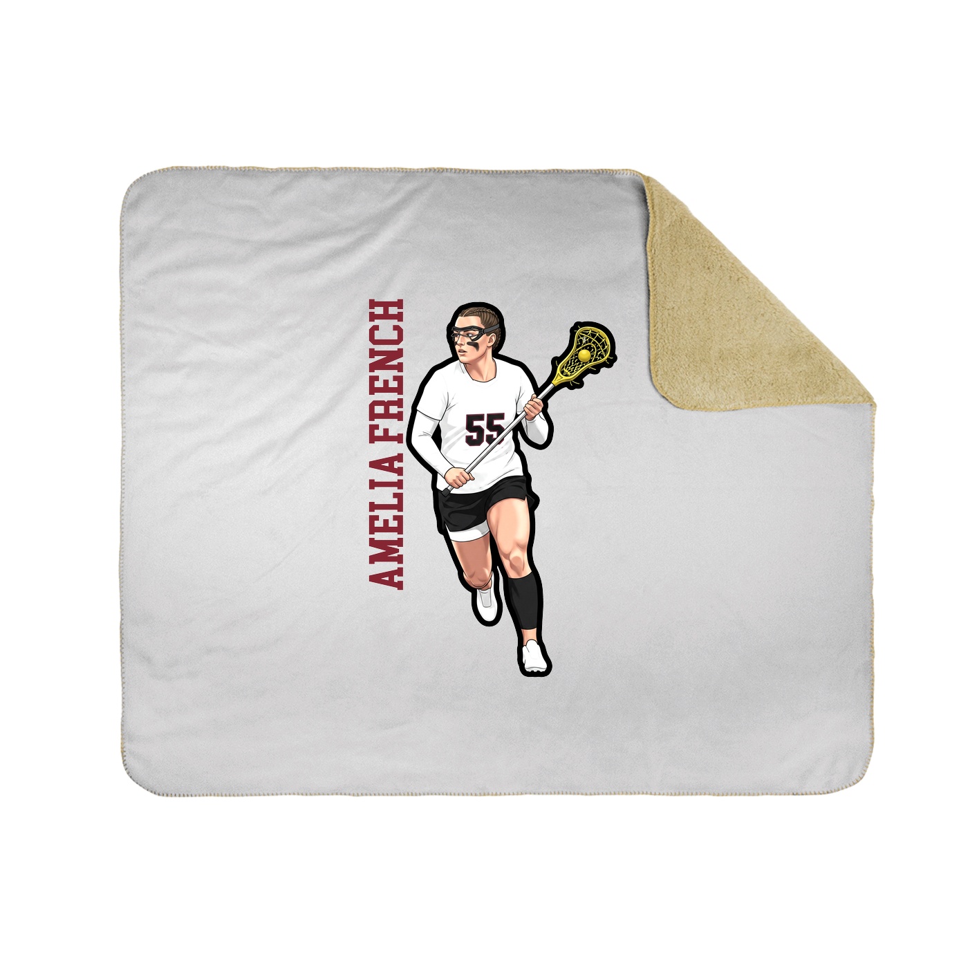 Throw Blanket — Name Vertical in White
