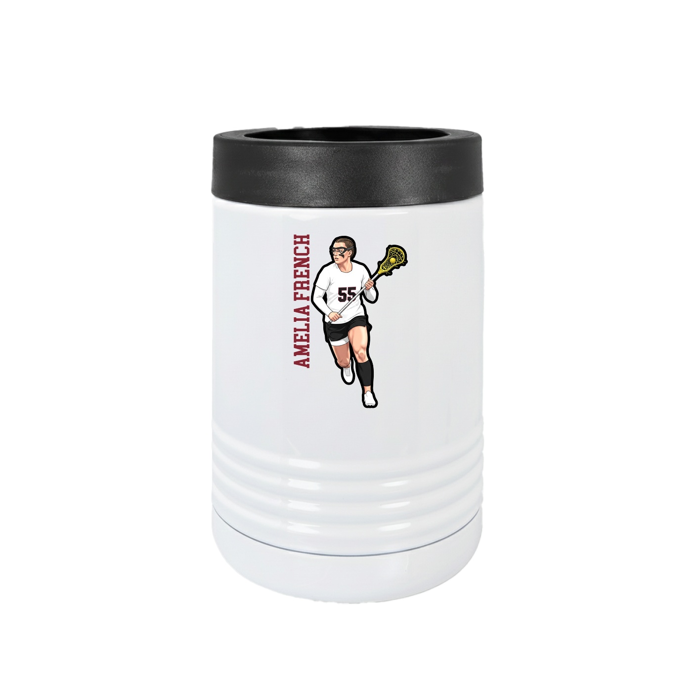 Beverage Holder — Name Vertical in White