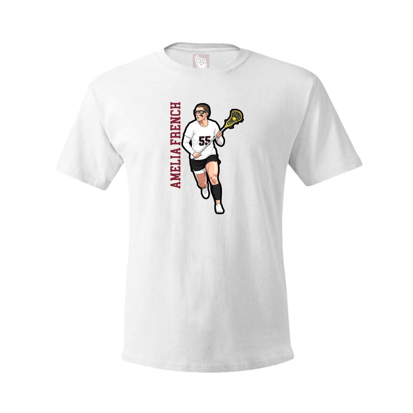 Youth Tee — Name Vertical in White