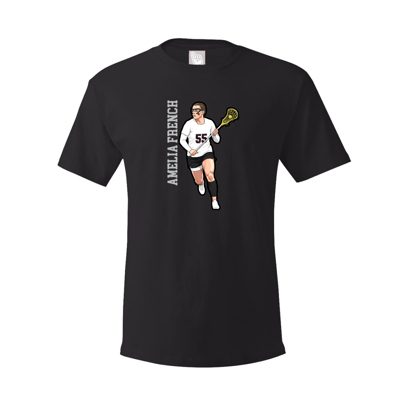 Youth Tee — Name Vertical in Black