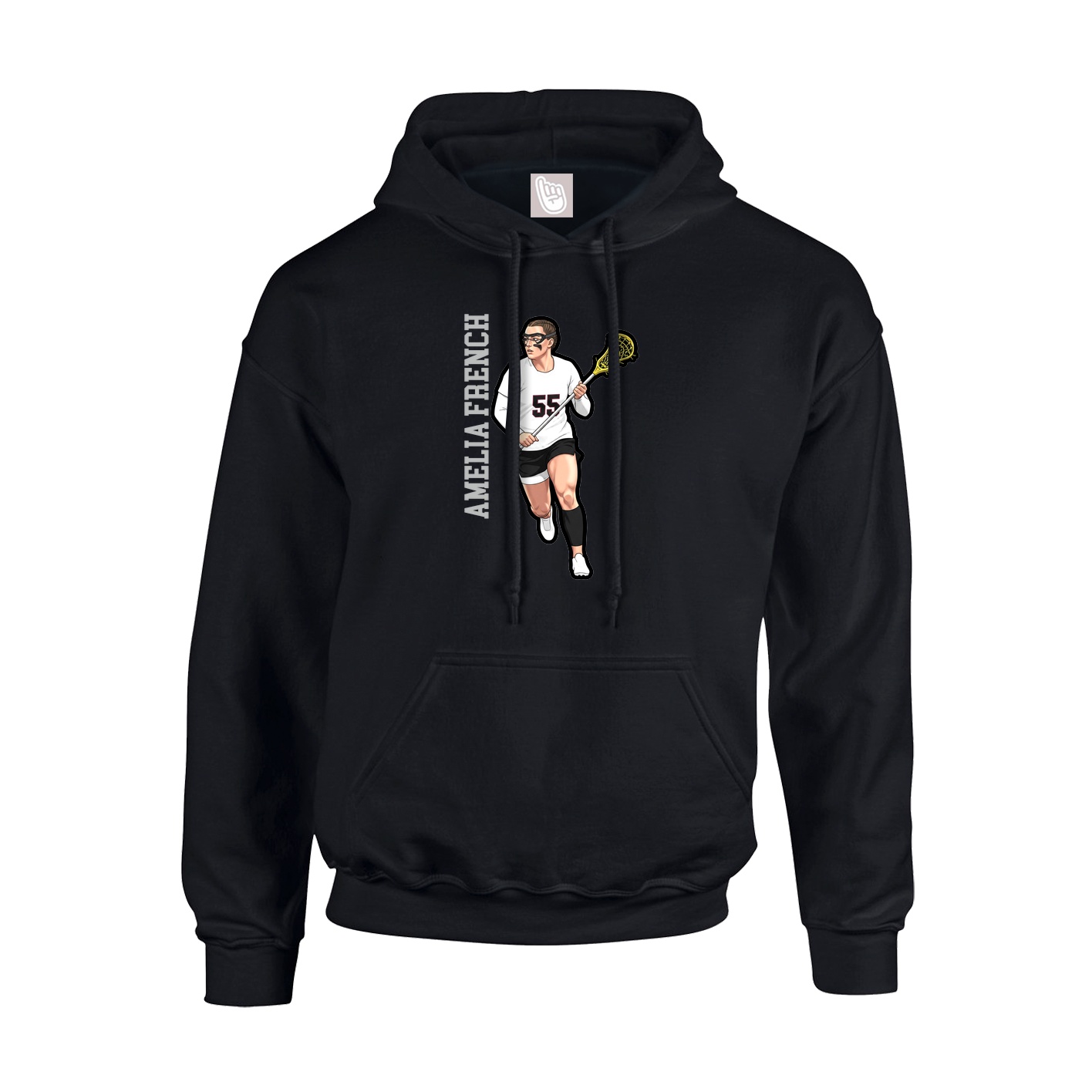 Hoodie — Name Vertical in Black