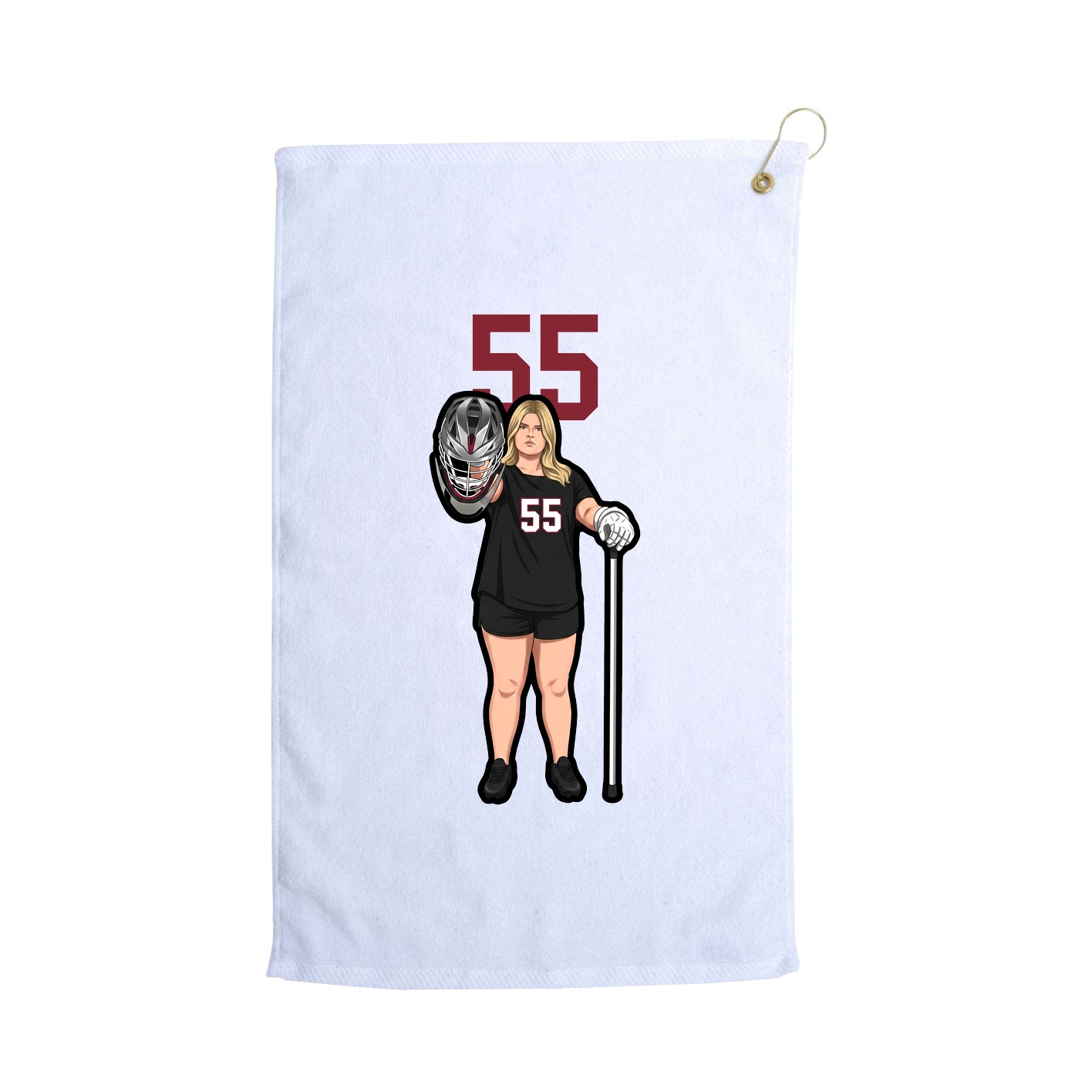 Golf Towel — Number Top in White