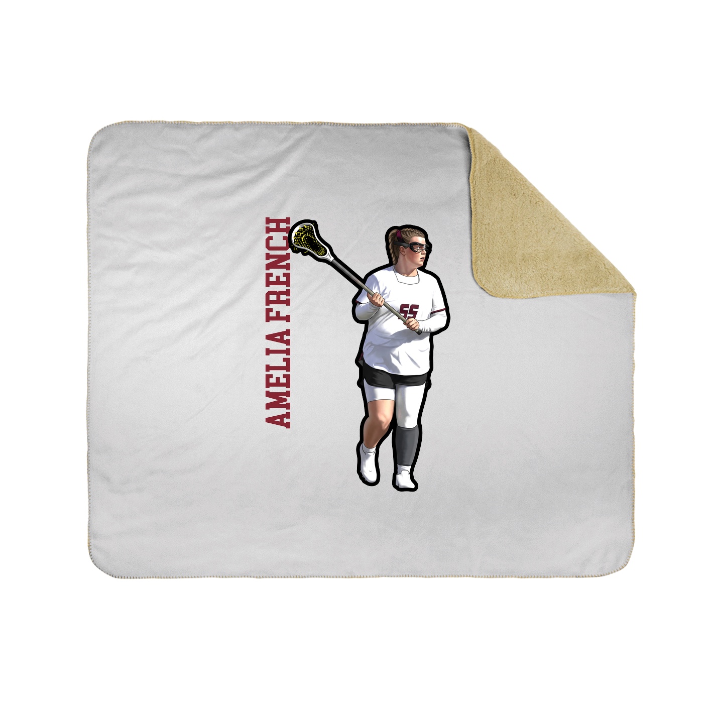 Throw Blanket — Name Vertical in White
