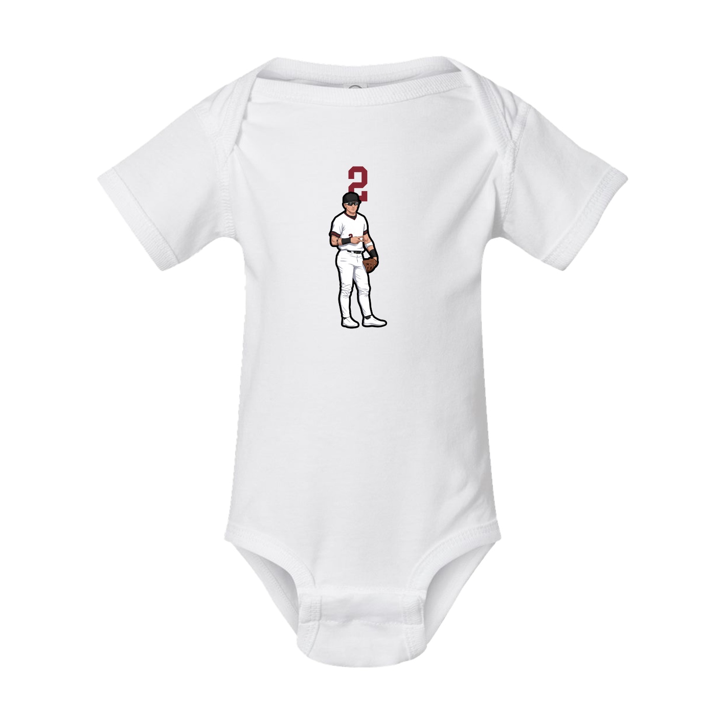 Baby Onesie — Number Top in White