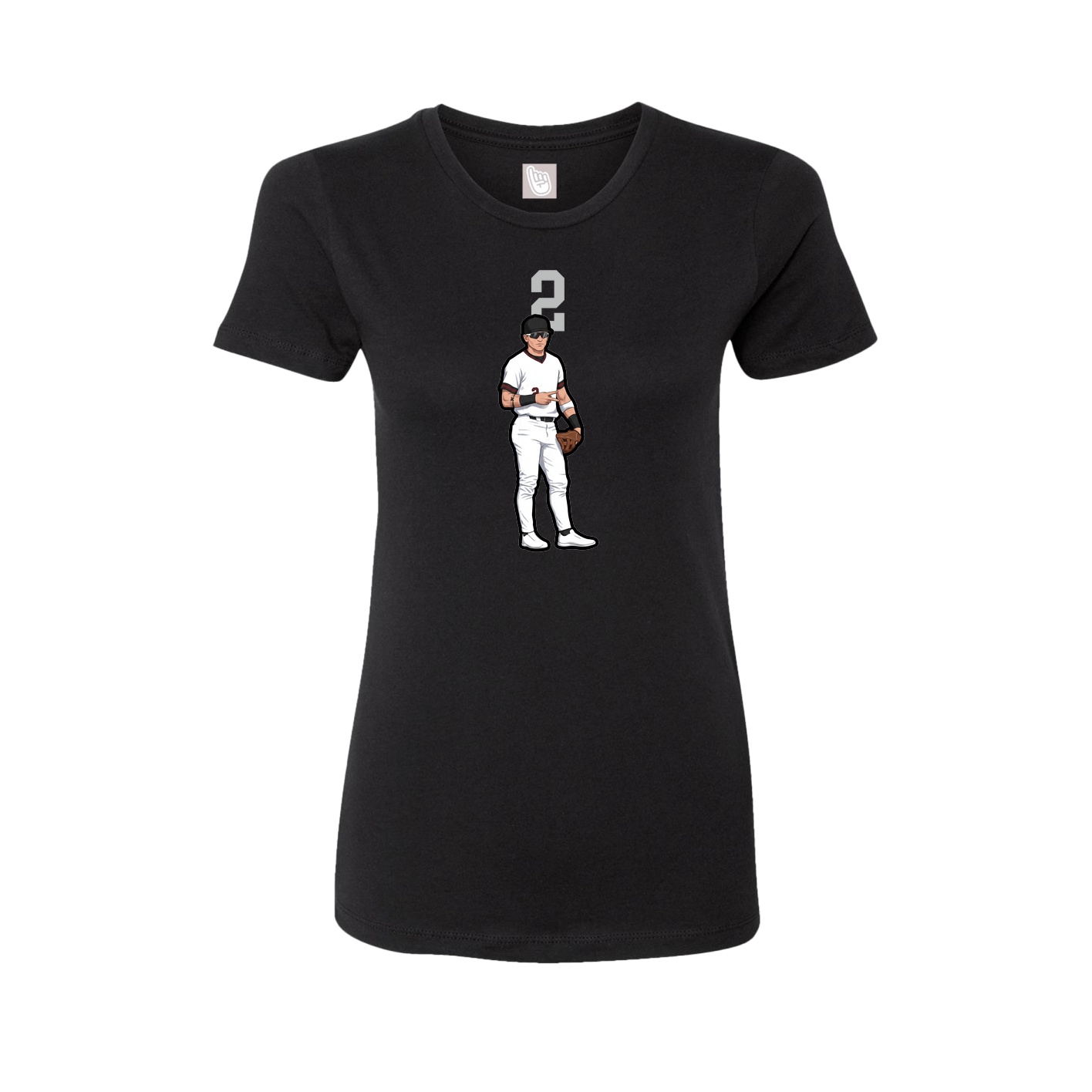 Fitted Women's Tee — Number Top in Black
