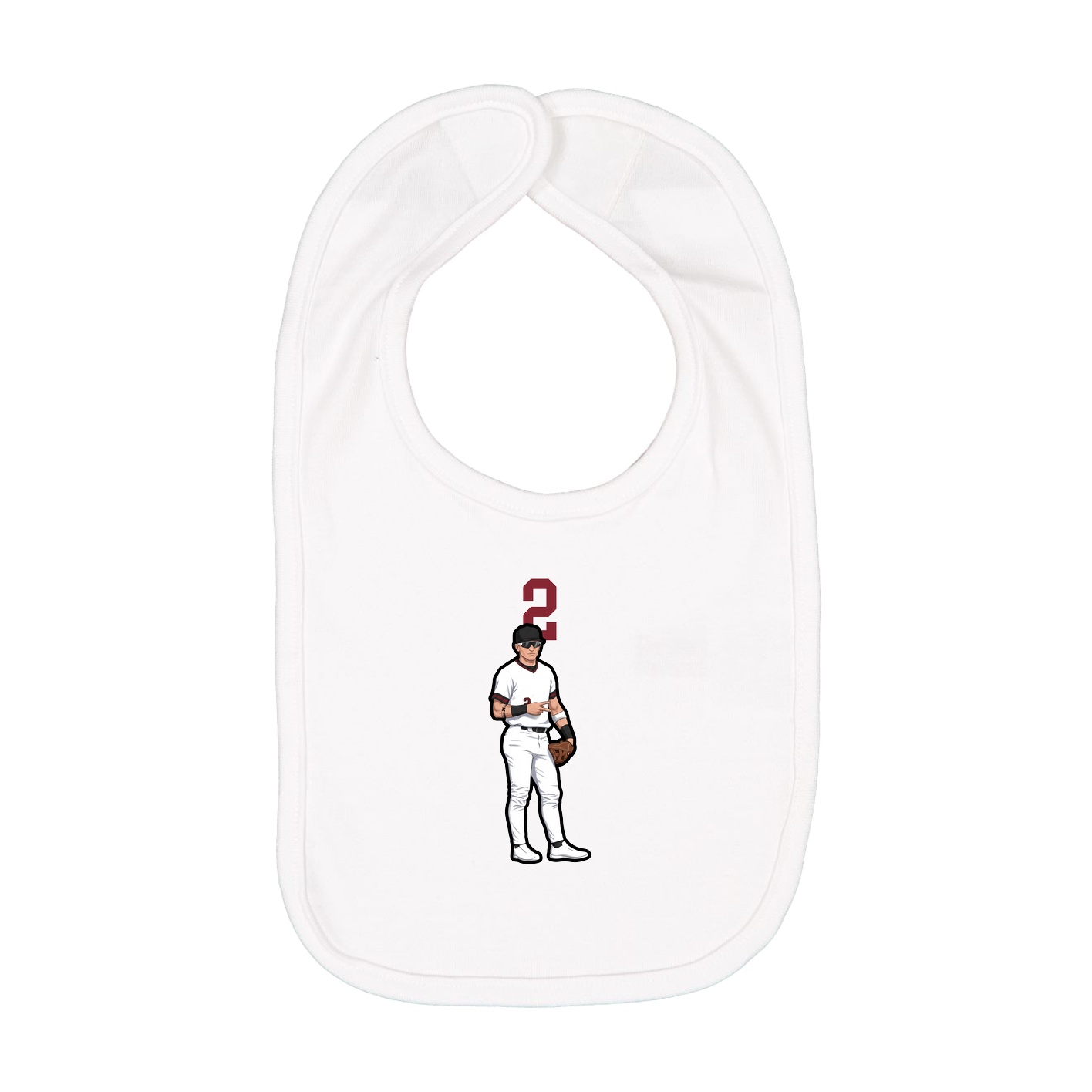 Infant Bib — Number Top in White