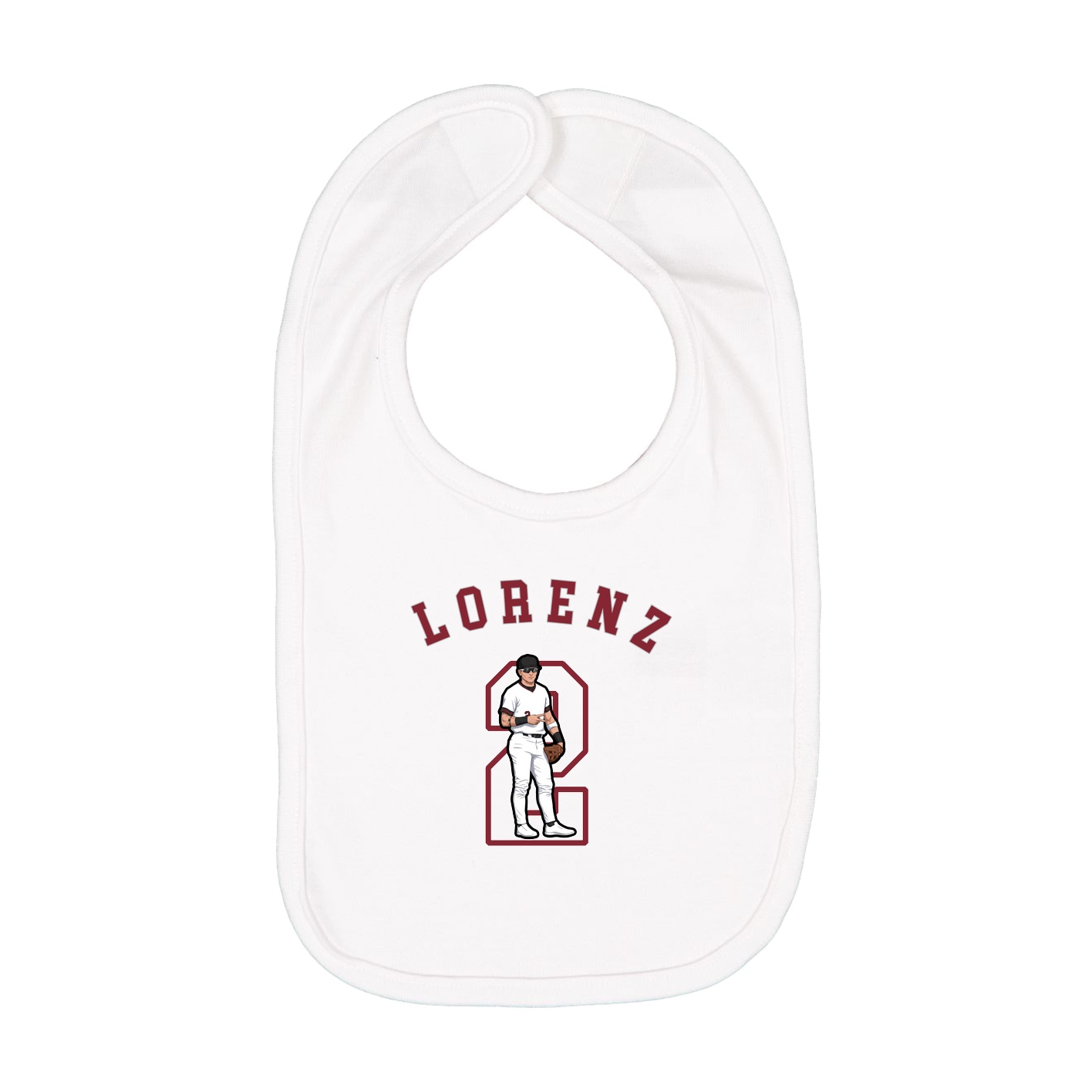 Infant Bib — Shirsey Arch in White