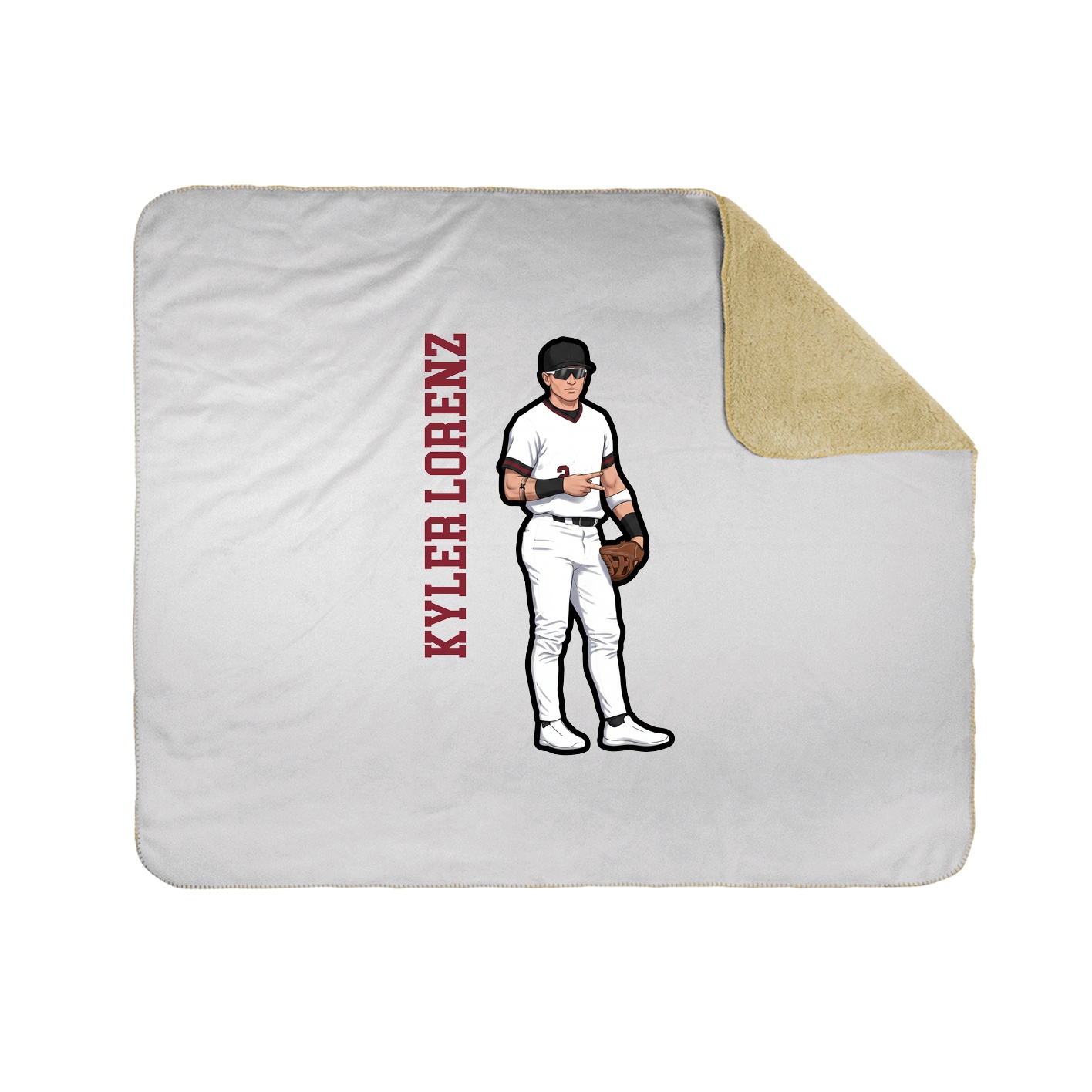 Throw Blanket — Name Vertical in White