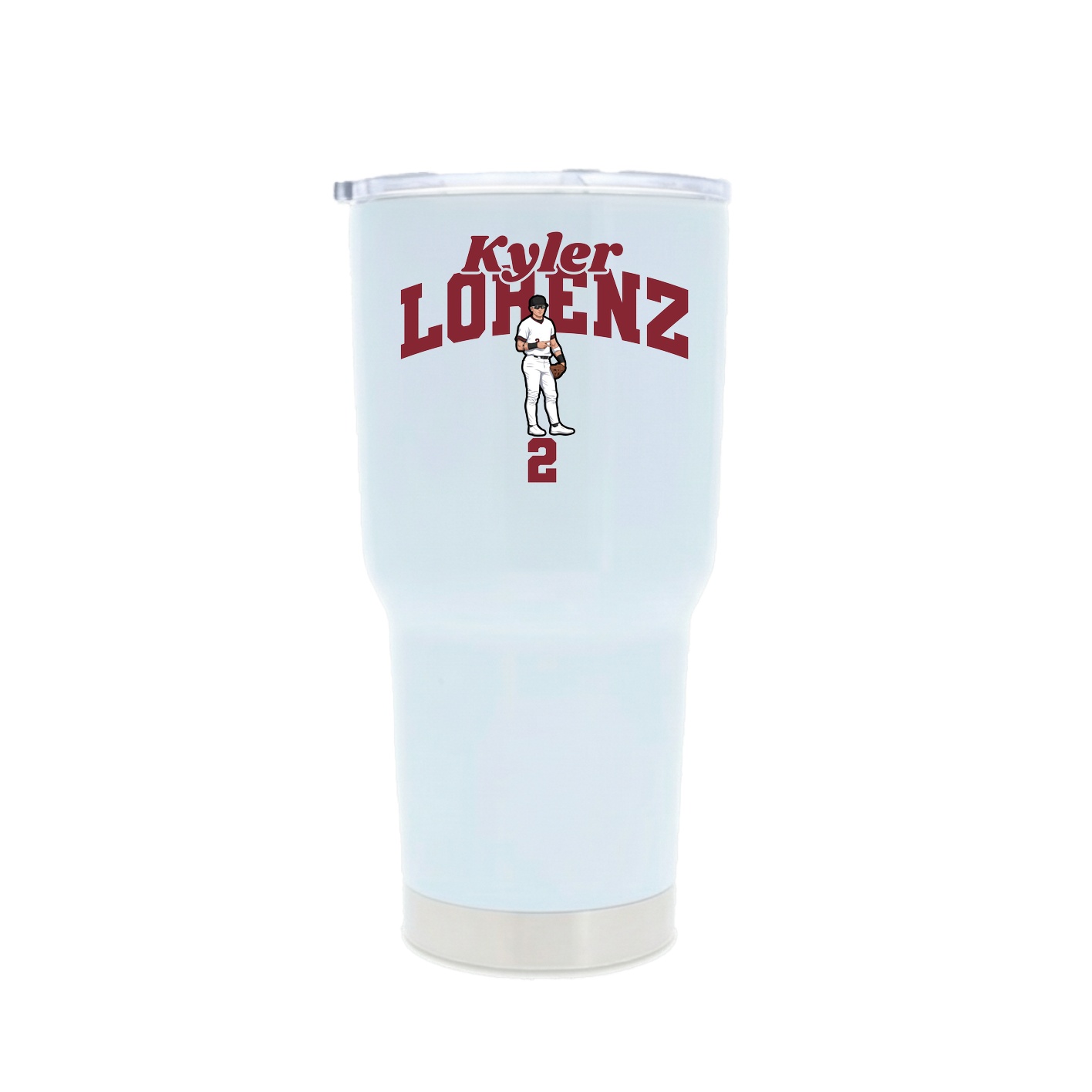 30oz Stainless Steel Tumbler — Signature Arch in White