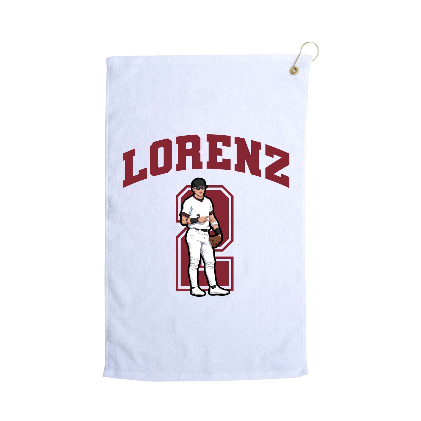 Golf Towel — Number in White
