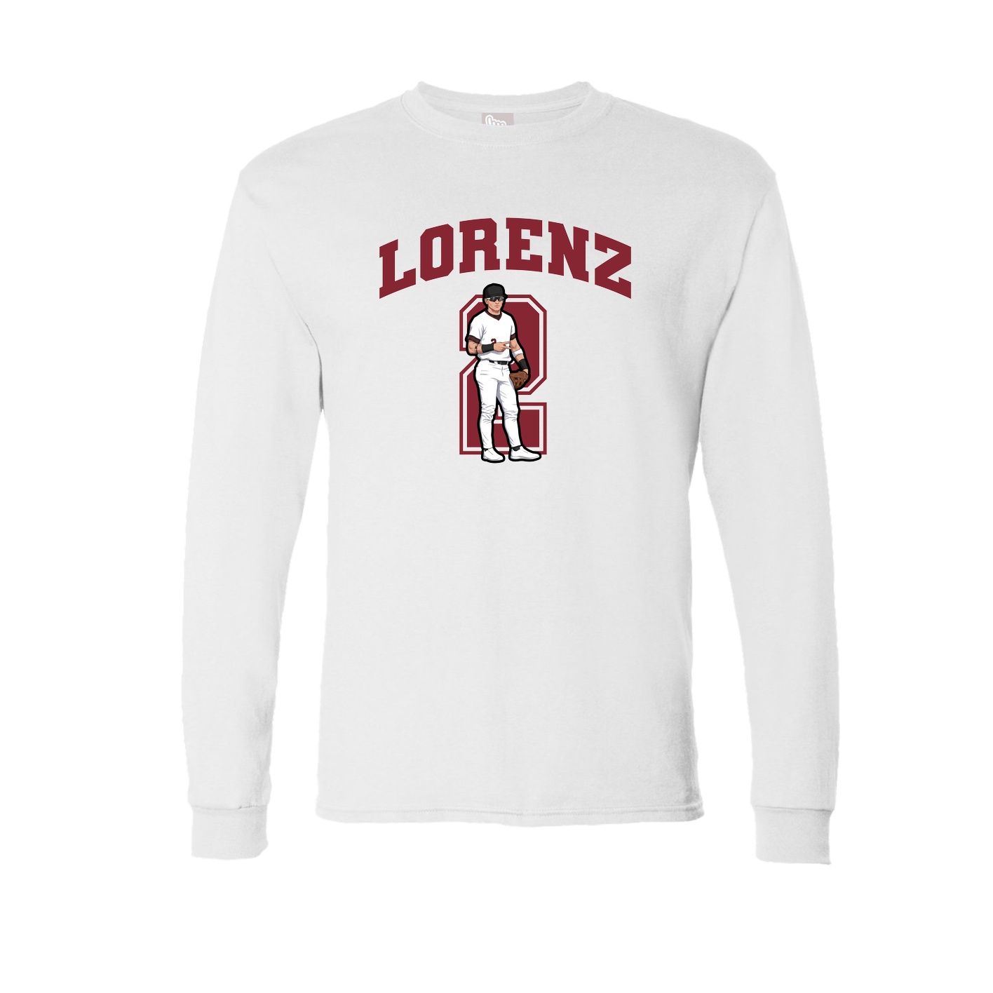 Long Sleeve Tee — Number in White