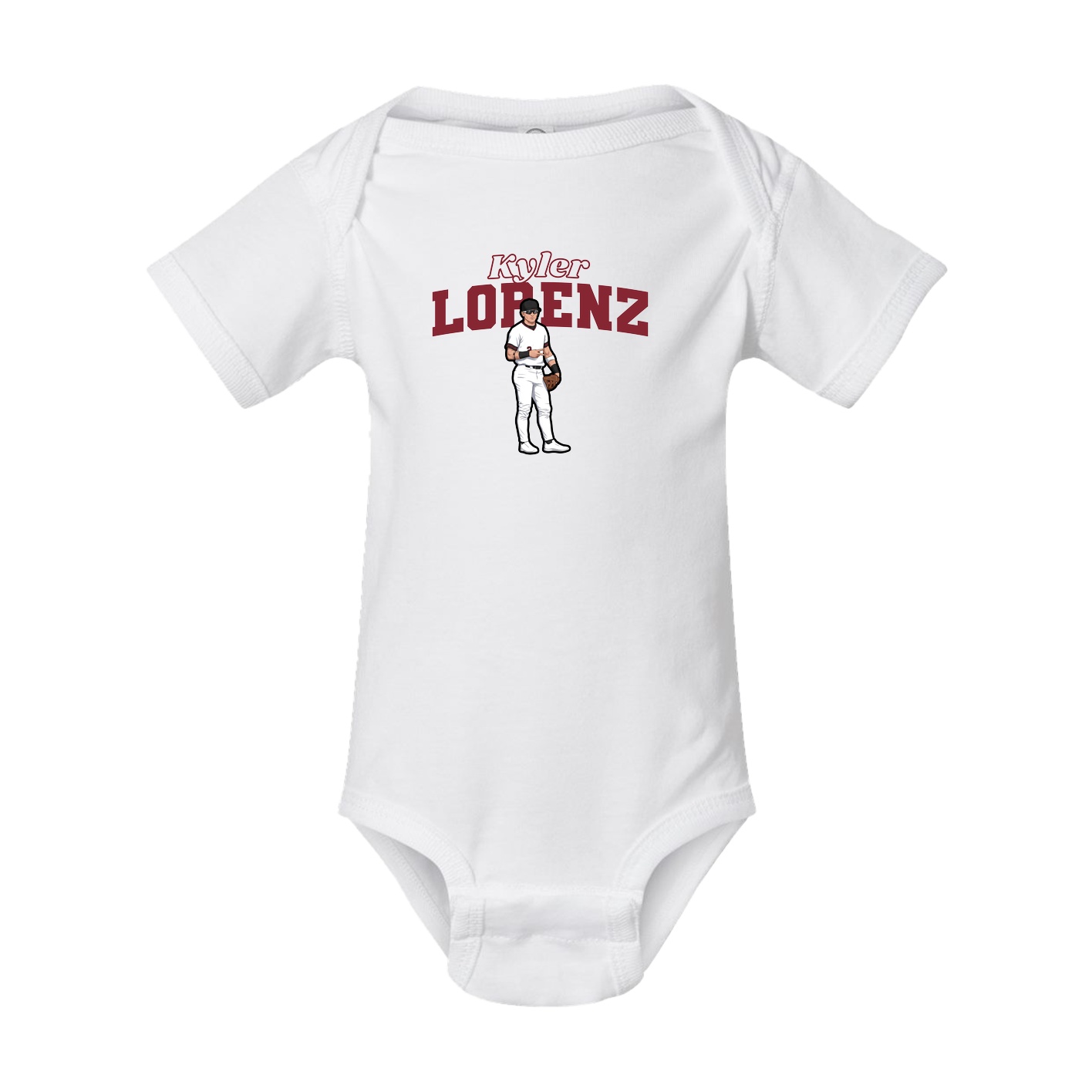 Baby Onesie — Name Arch in White