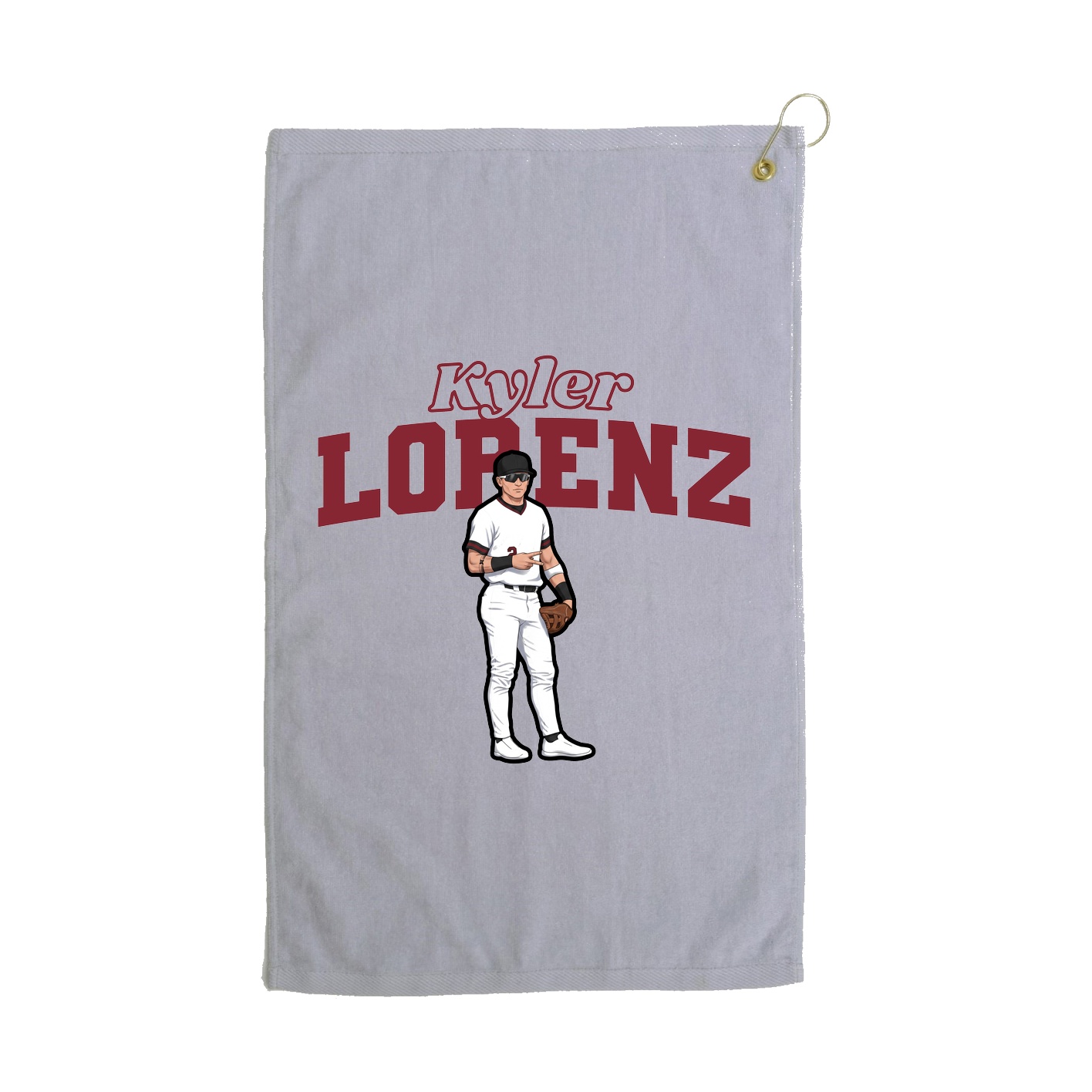 Golf Towel — Name Arch in Grey