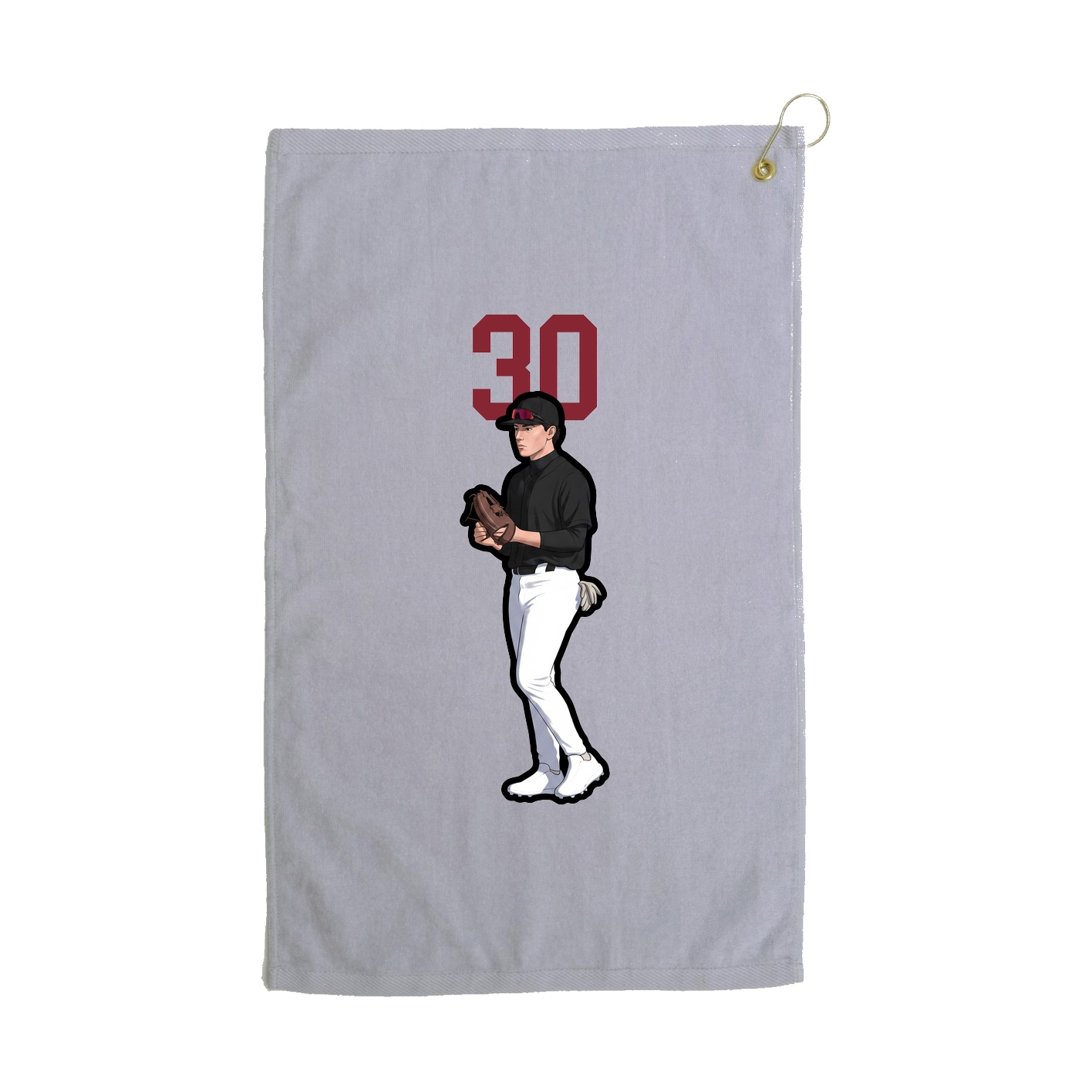 Golf Towel — Number Top in Grey