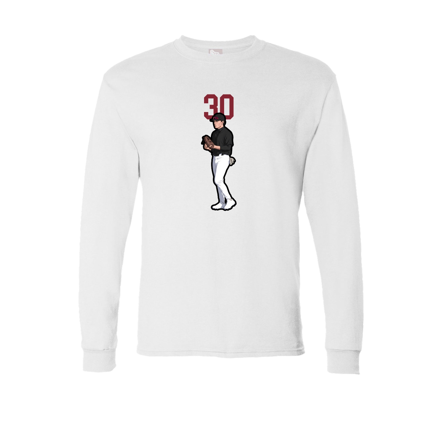 Long Sleeve Tee — Number Top in White