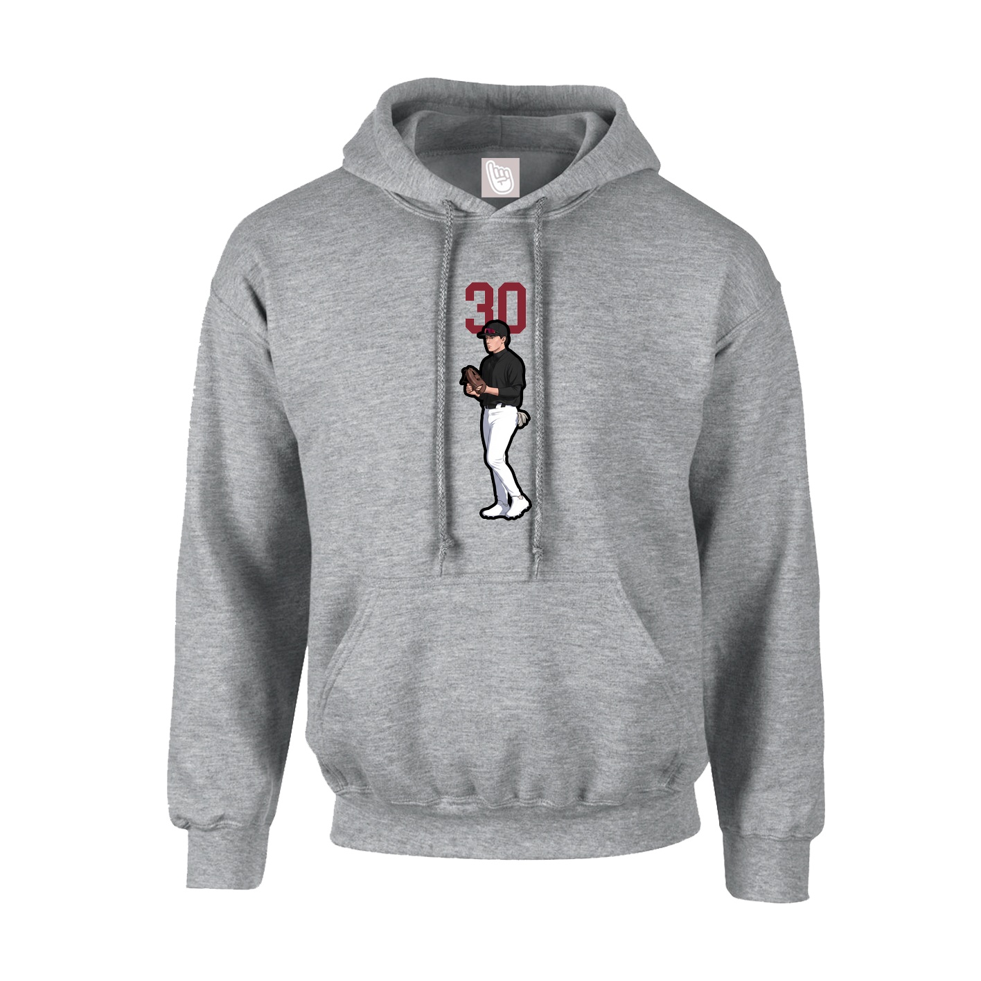 Youth Hoodie — Number Top in Grey