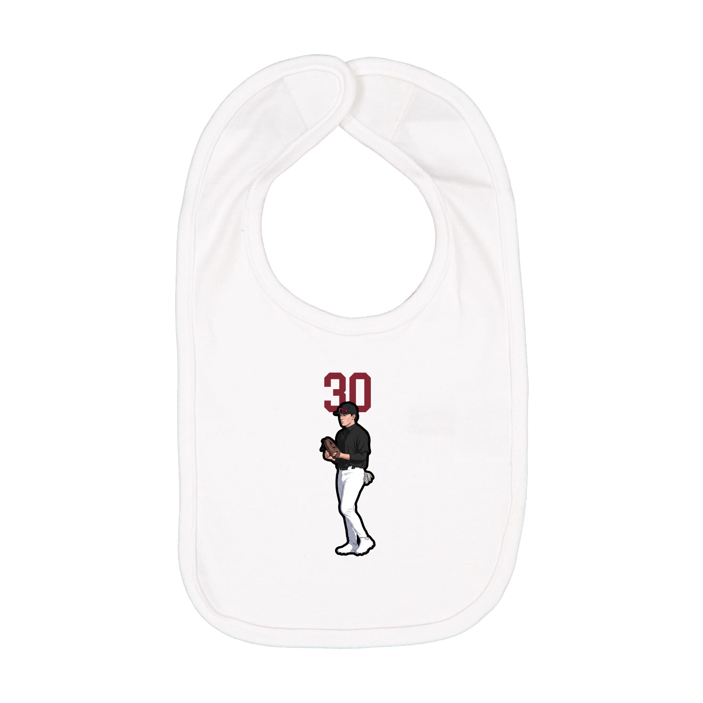Infant Bib — Number Top in White