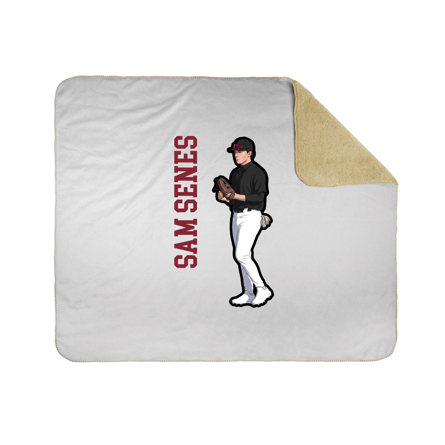 Throw Blanket — Name Vertical in White