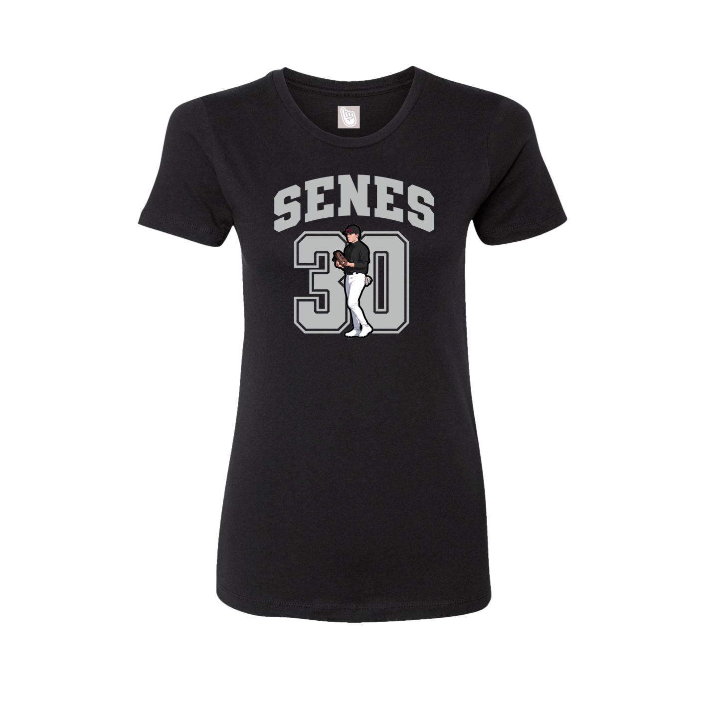 Fitted Women's Tee — Number in Black