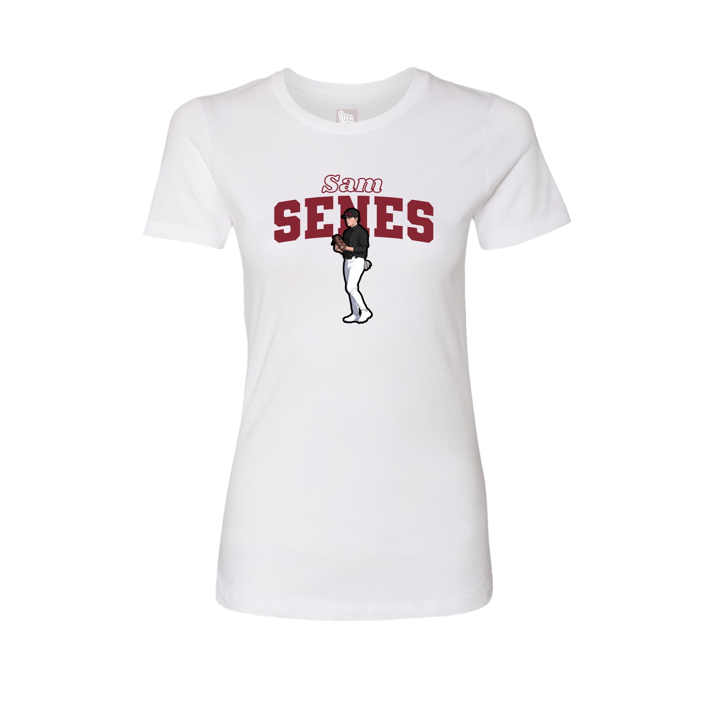 Fitted Women's Tee — Name Arch in White