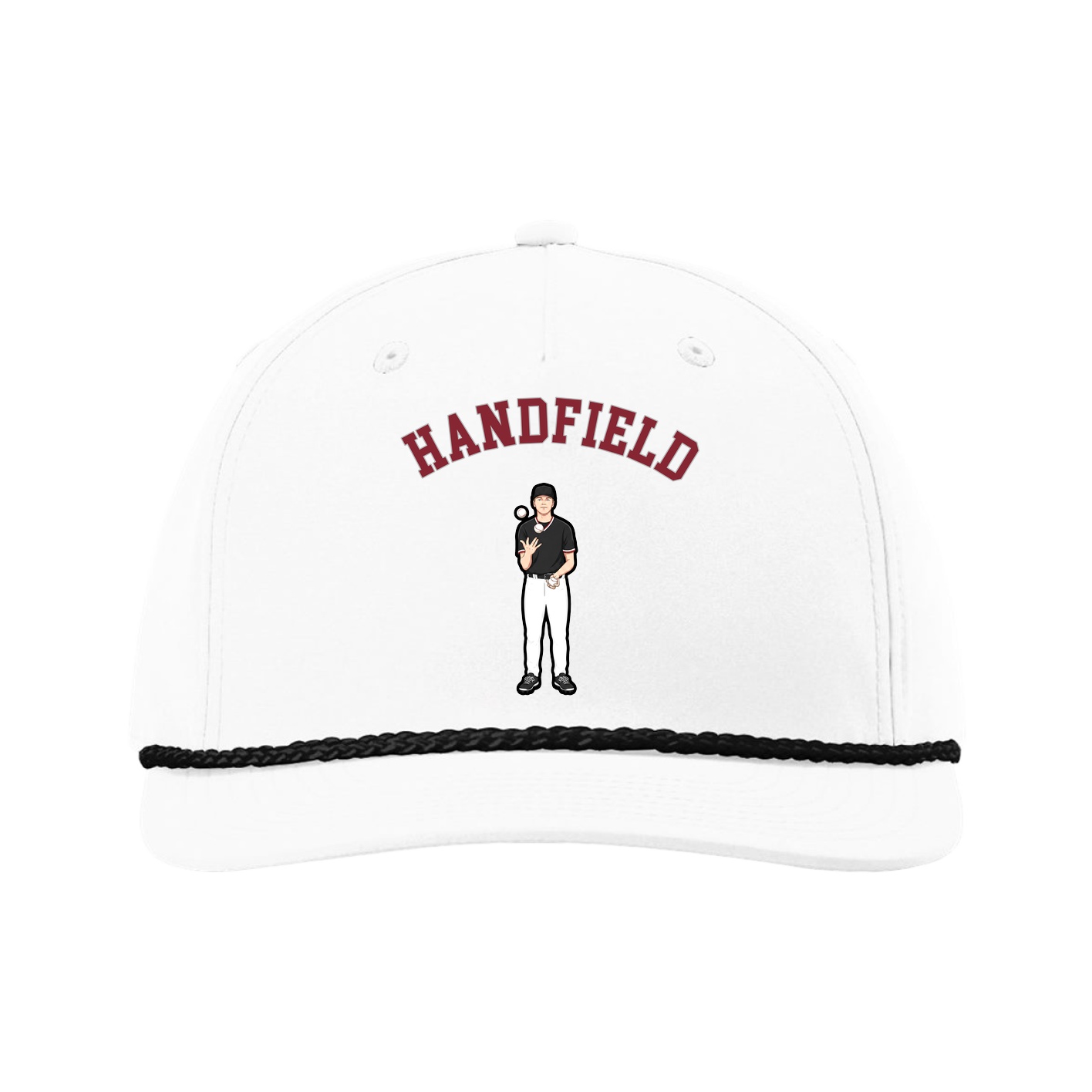 Five-Panel Classic Rope Cap — Shirsey Arch in White