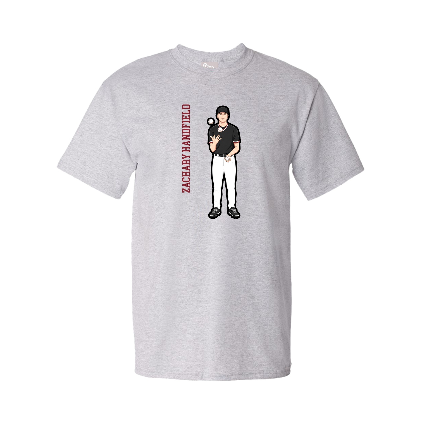 Youth Tee — Name Vertical in Grey