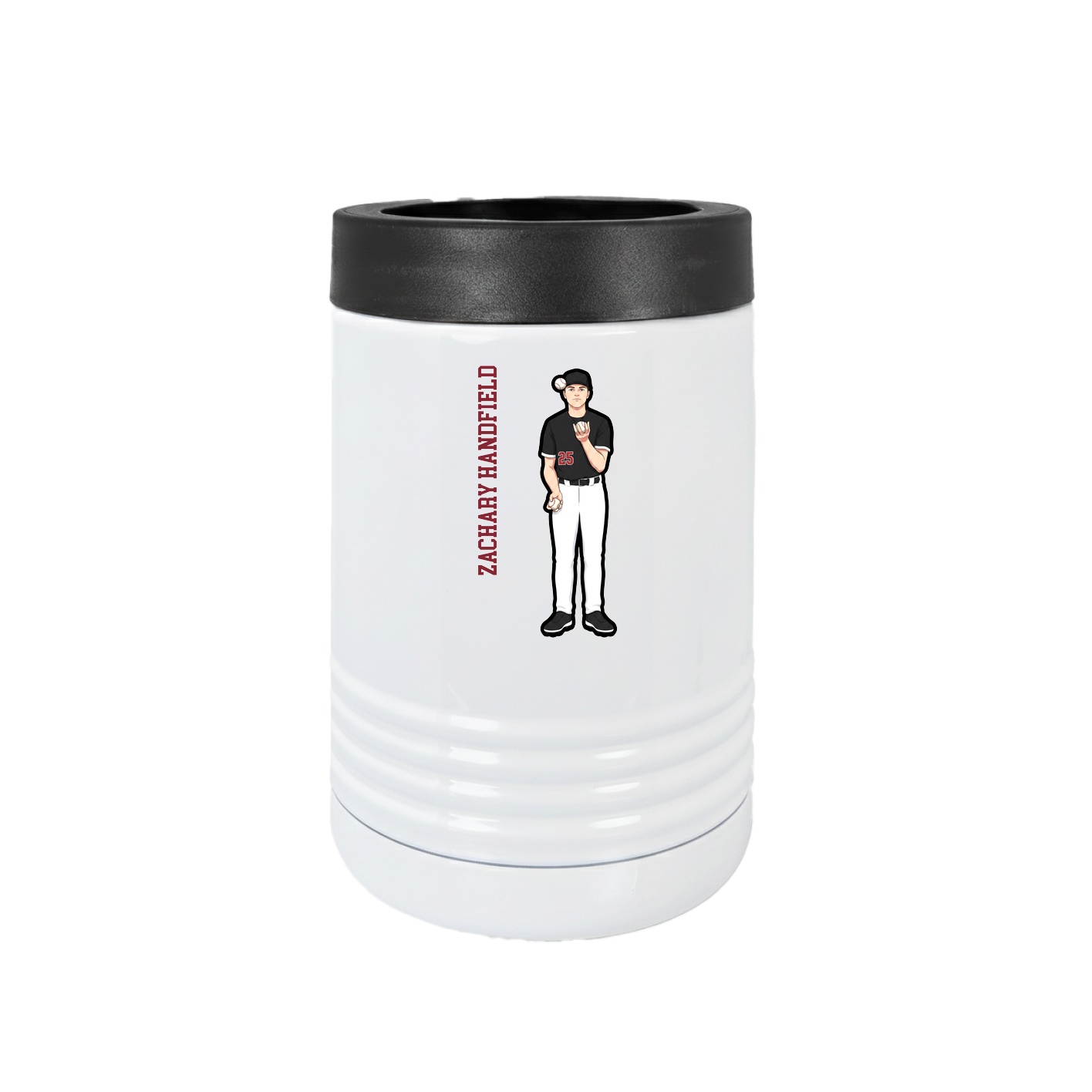 Beverage Holder — Name Vertical in White