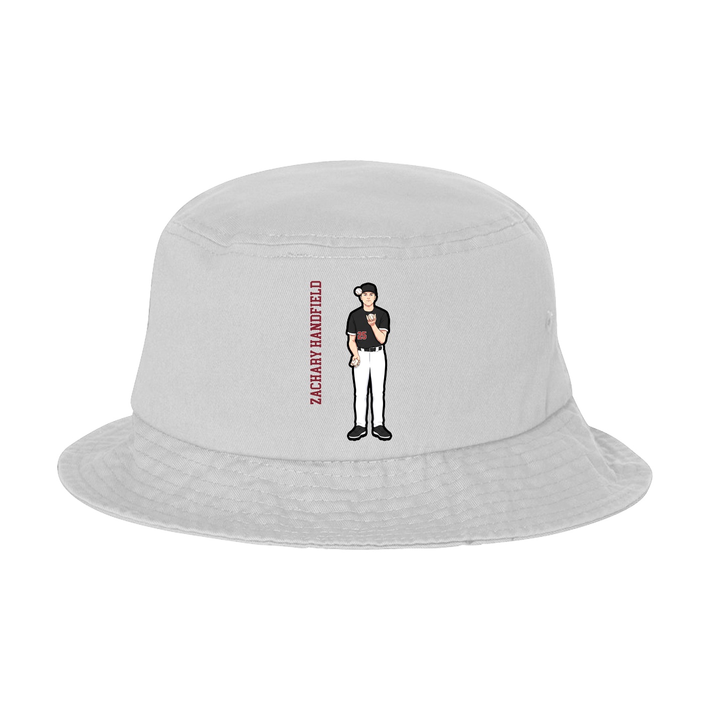 Bucket Cap — Name Vertical in White