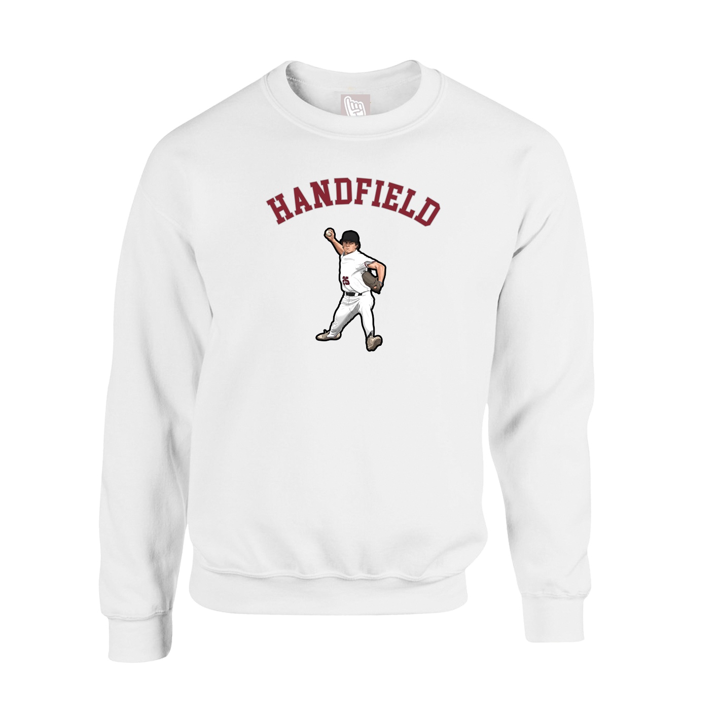 Fleece Crew — Shirsey Arch in White
