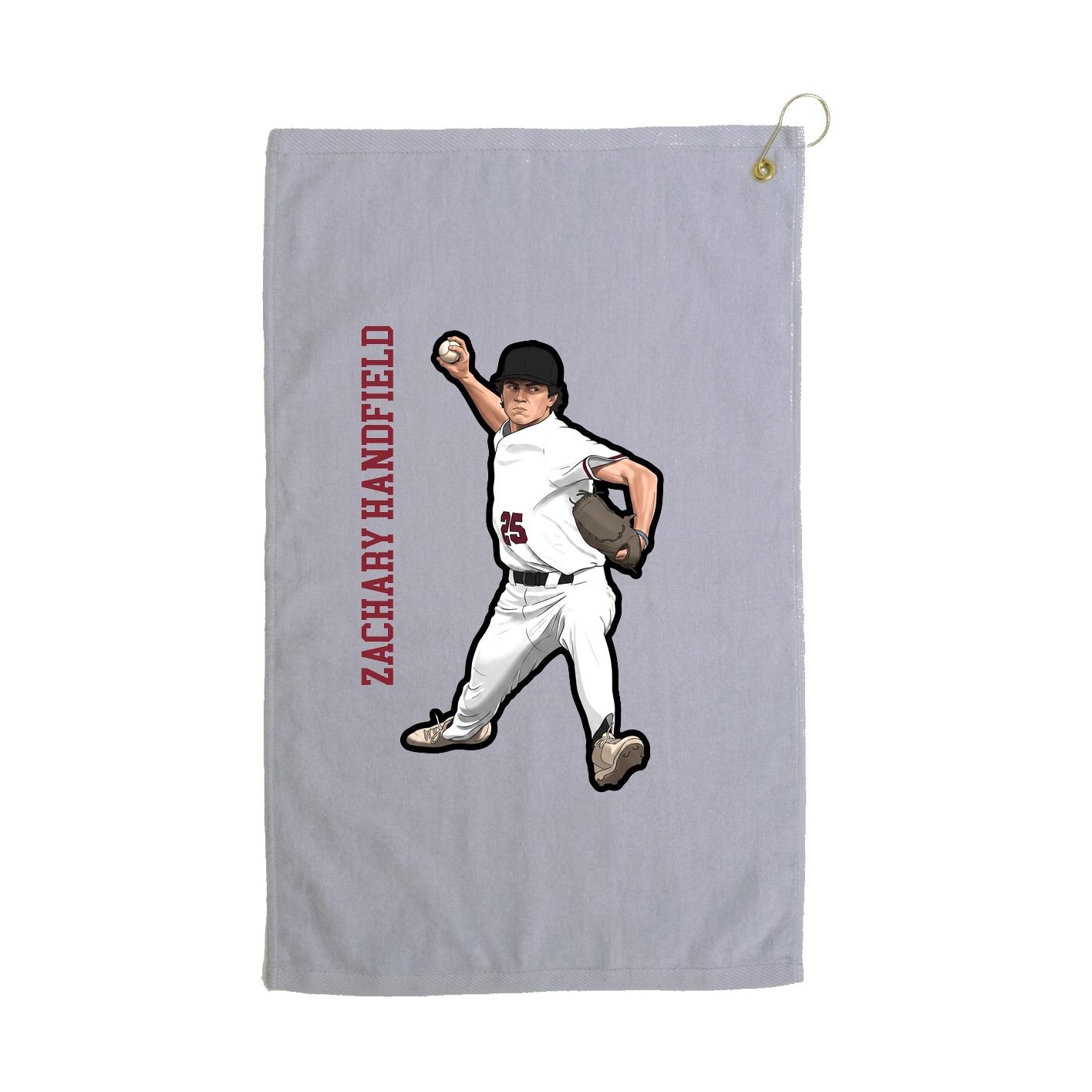Golf Towel — Name Vertical in Grey