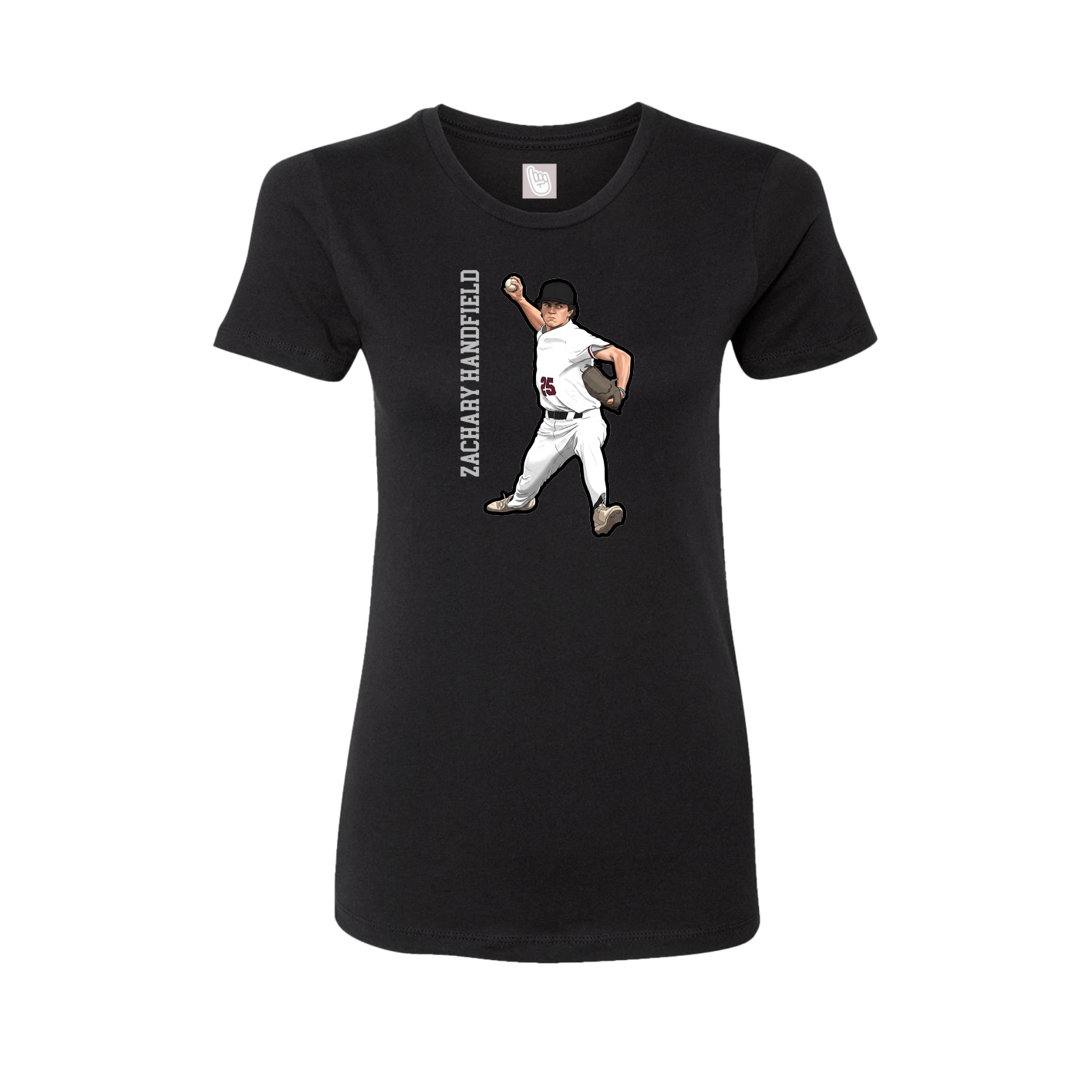 Womens Tee — Name Vertical in Black