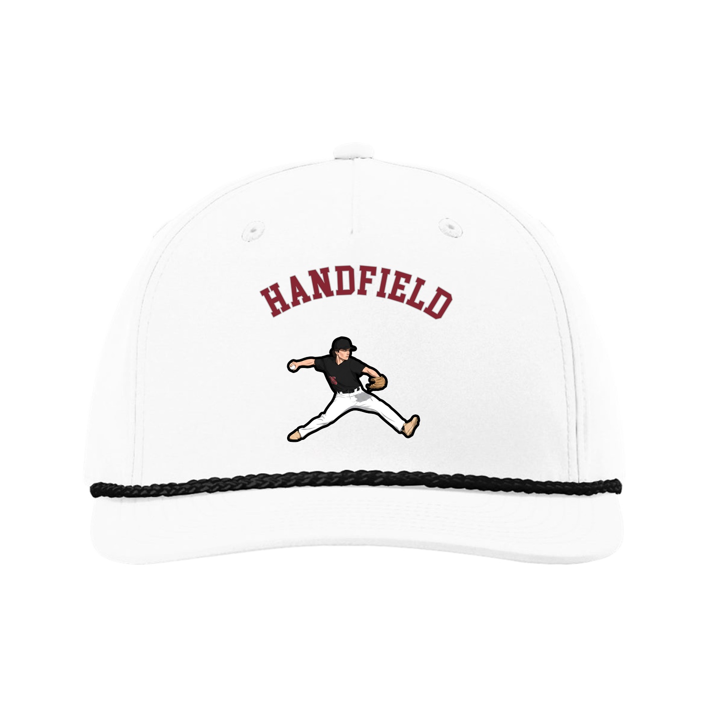 Five-Panel Classic Rope Cap — Shirsey Arch in White
